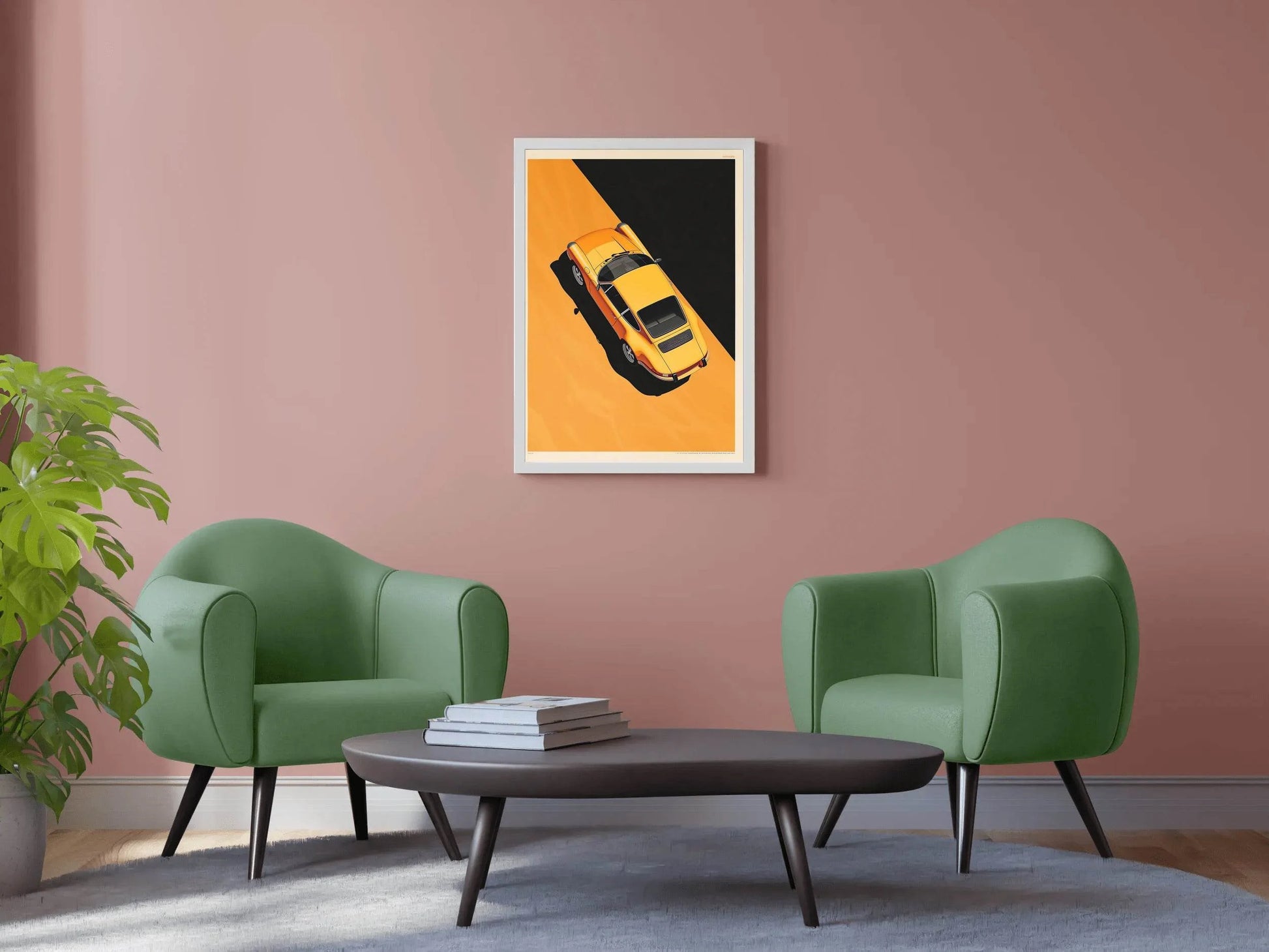 Porsche Cartoon Design Wall Art - beink online art store