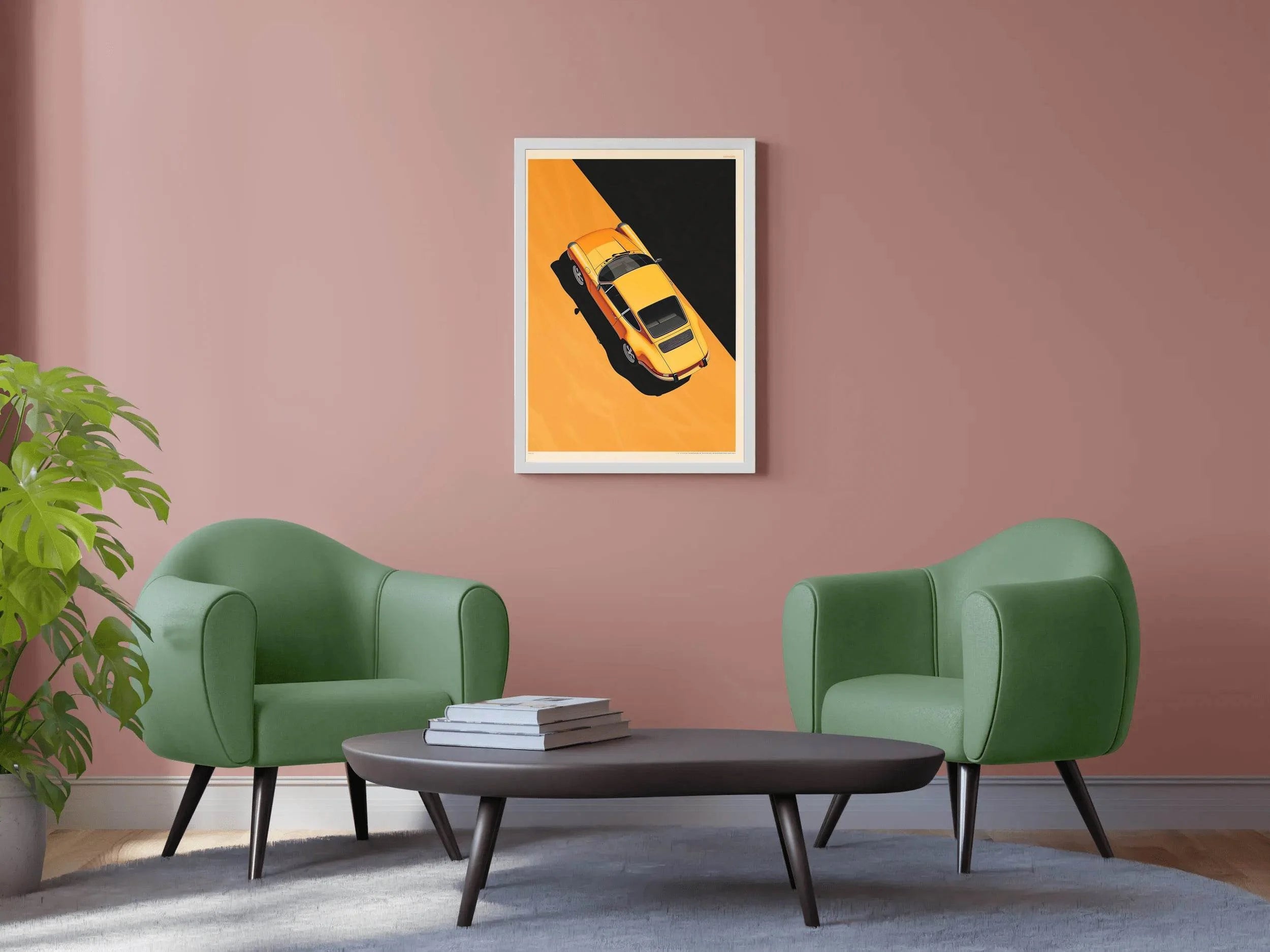 Porsche Cartoon Design Wall Art - beink online art store