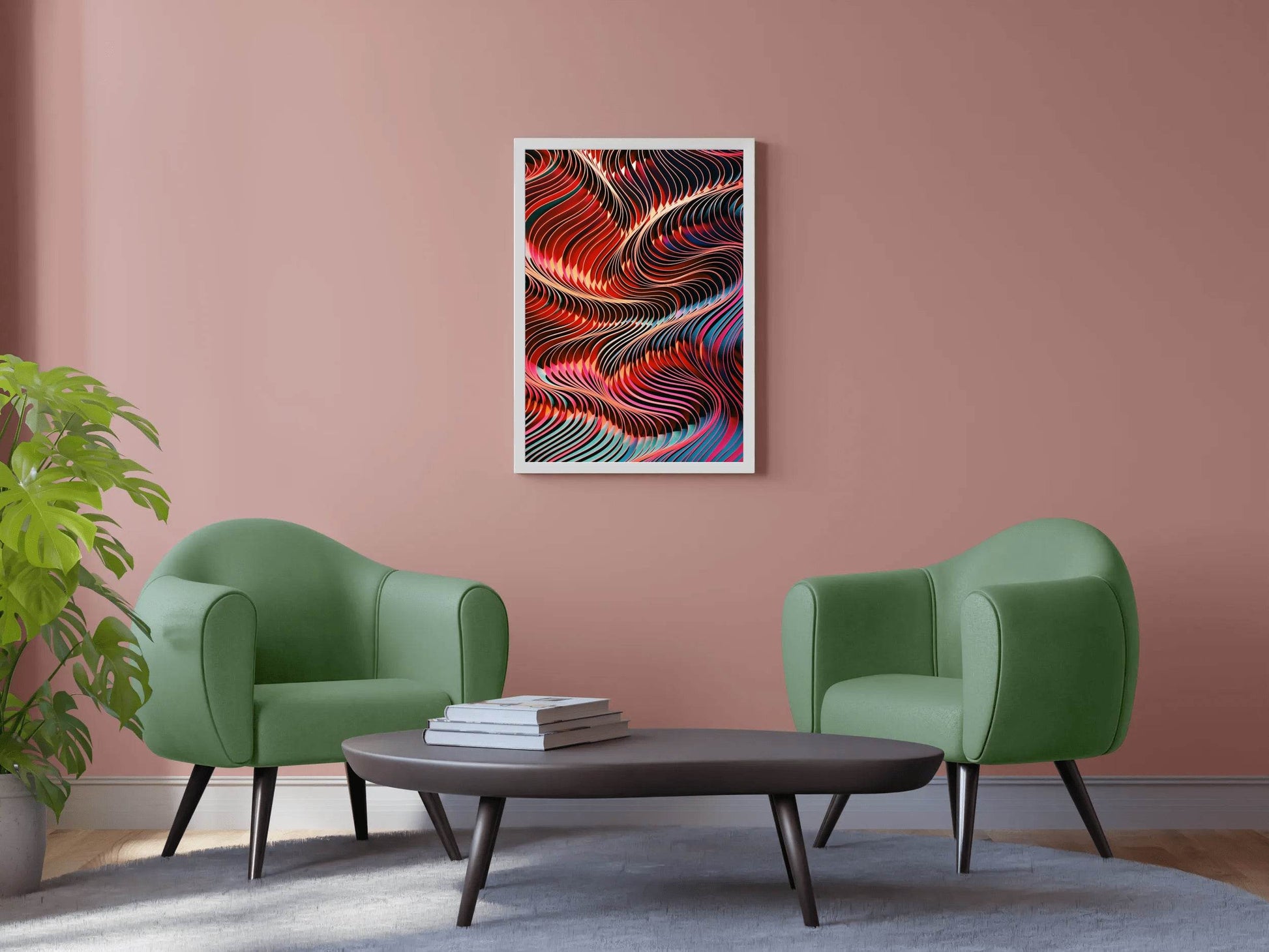 Dark Multicolor Lines Abstract Wall Art - beink online art store