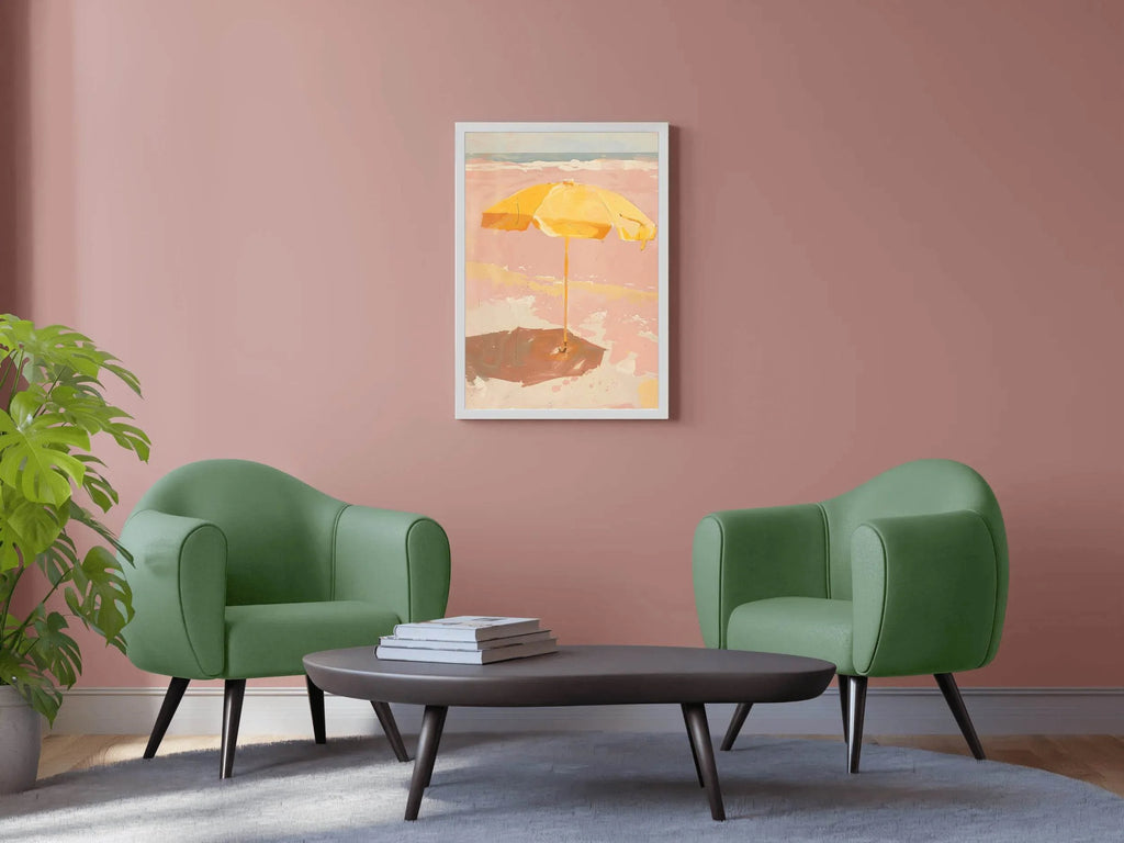 Umbrella Painting On The Beach - beink online art store