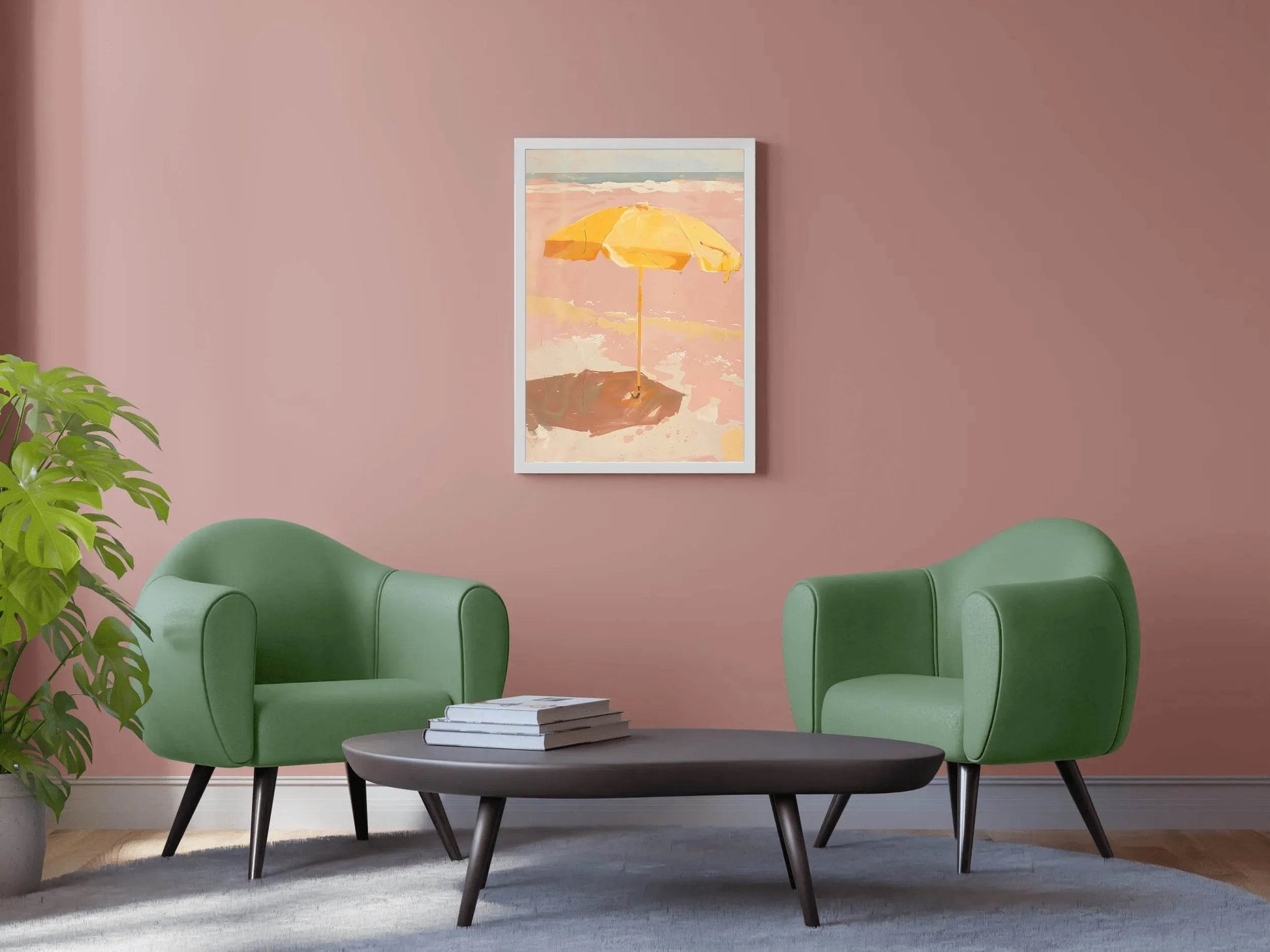 Umbrella Painting On The Beach - beink online art store