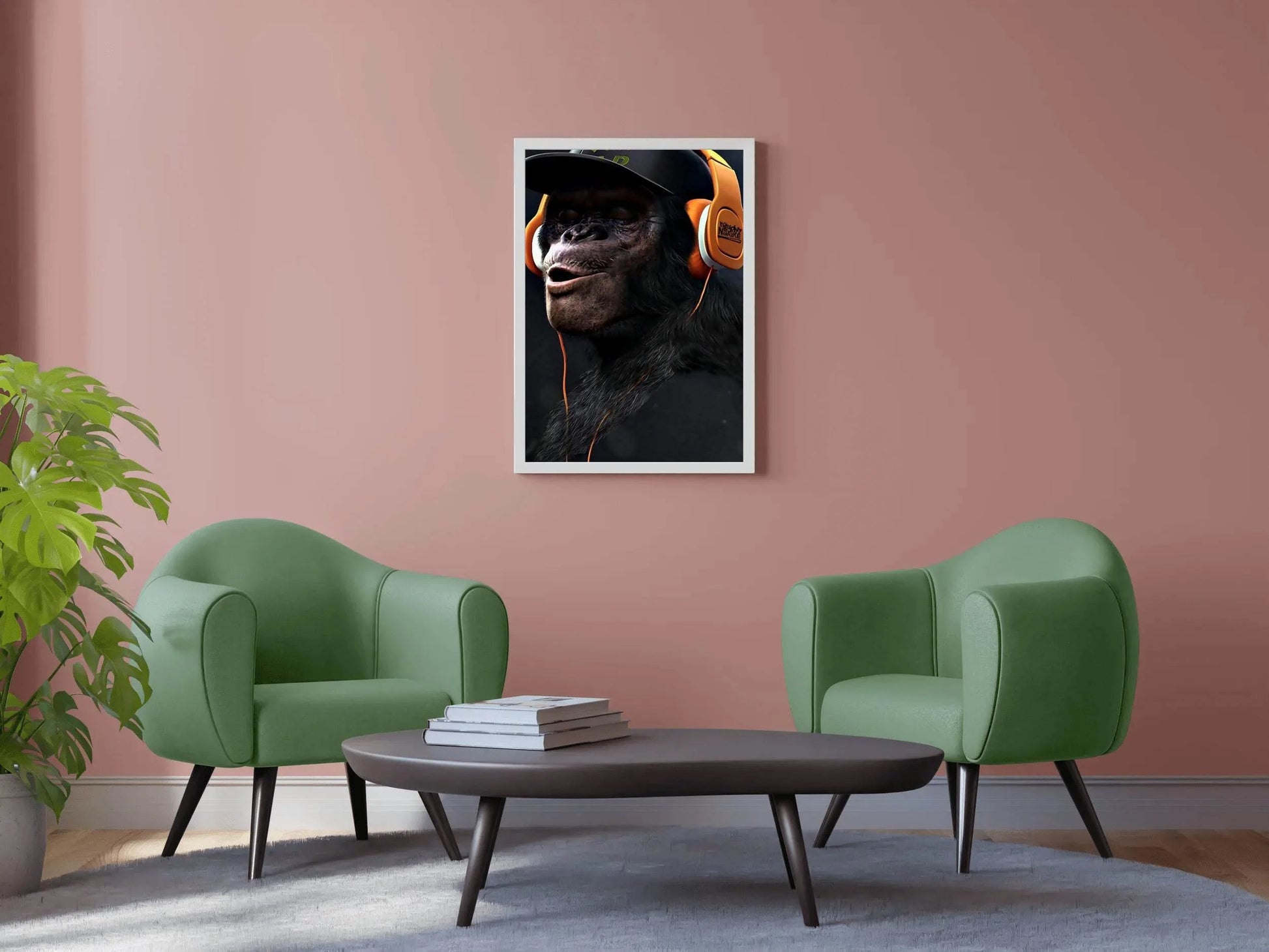 Monkey With Headphones Wall Art - beink online art store