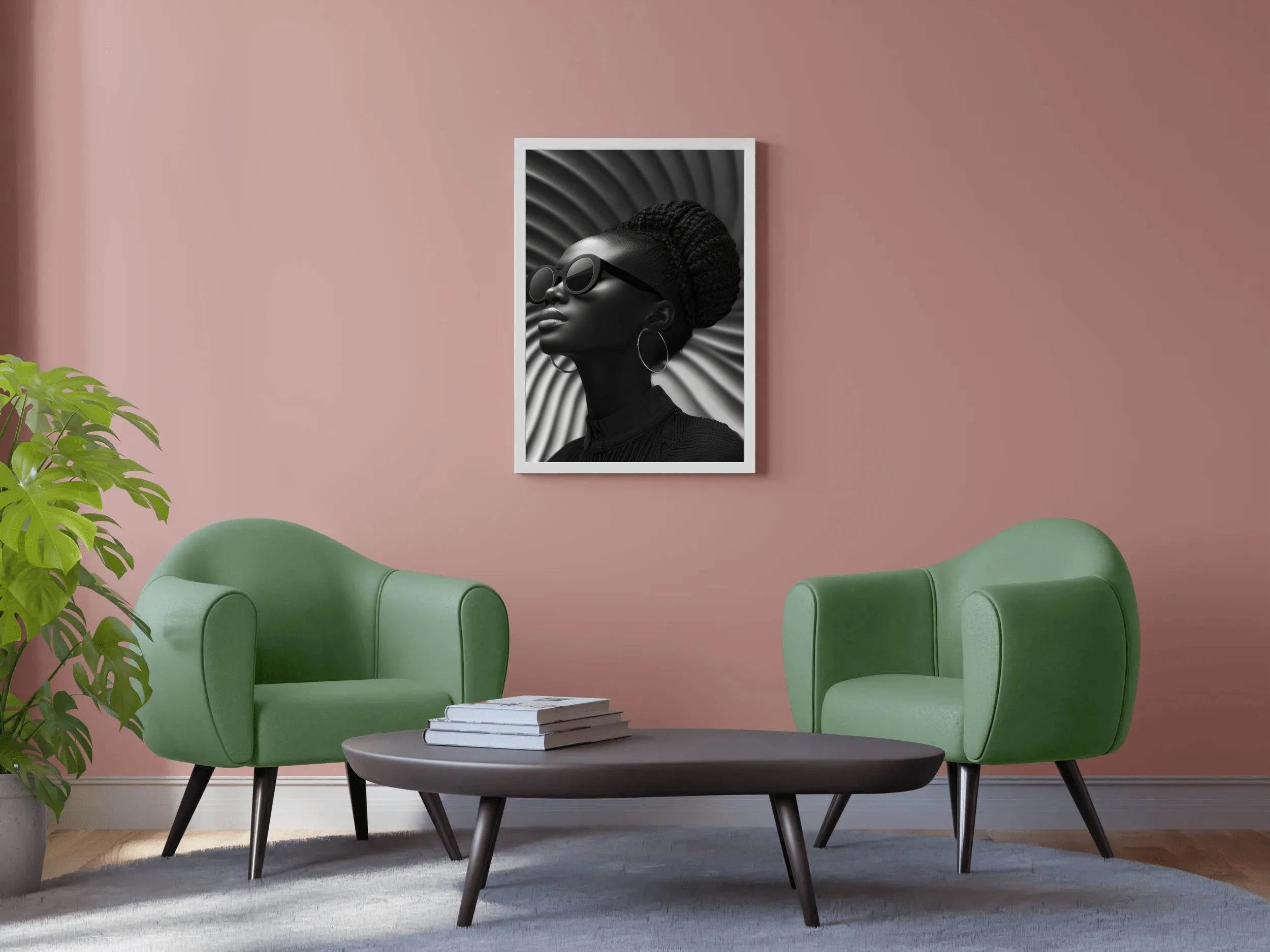 Girl in Goggle Black & White Wall Art - beink online art store
