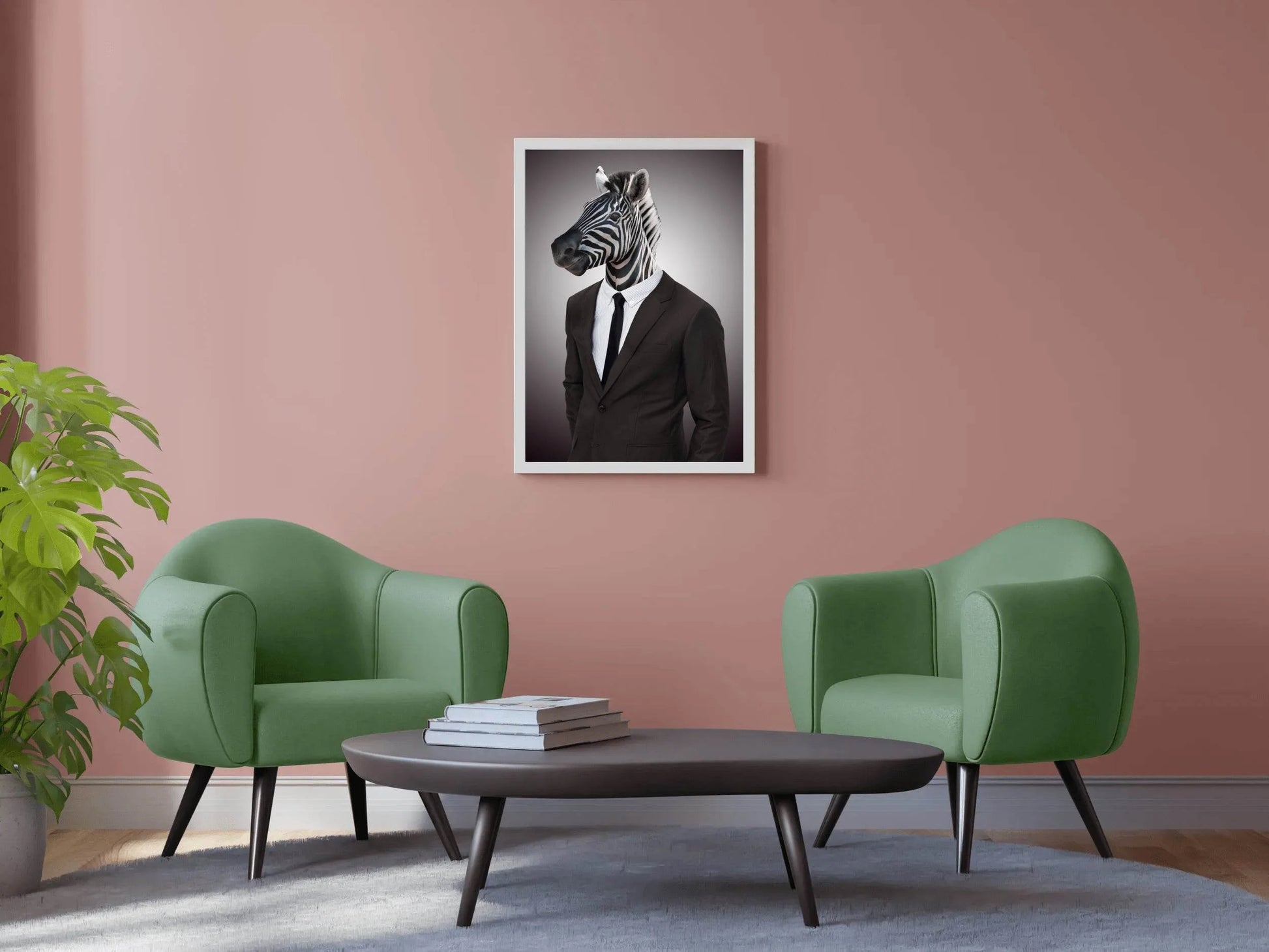 Wearing Suit Zebra Animal Wall Art - beink online art store