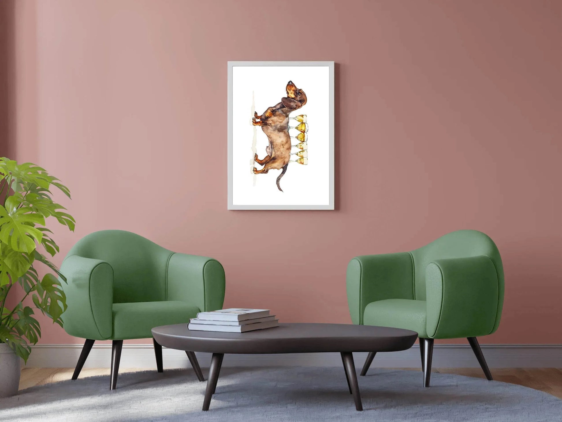 Dog Design Wine Table Wall Art - beink online art store