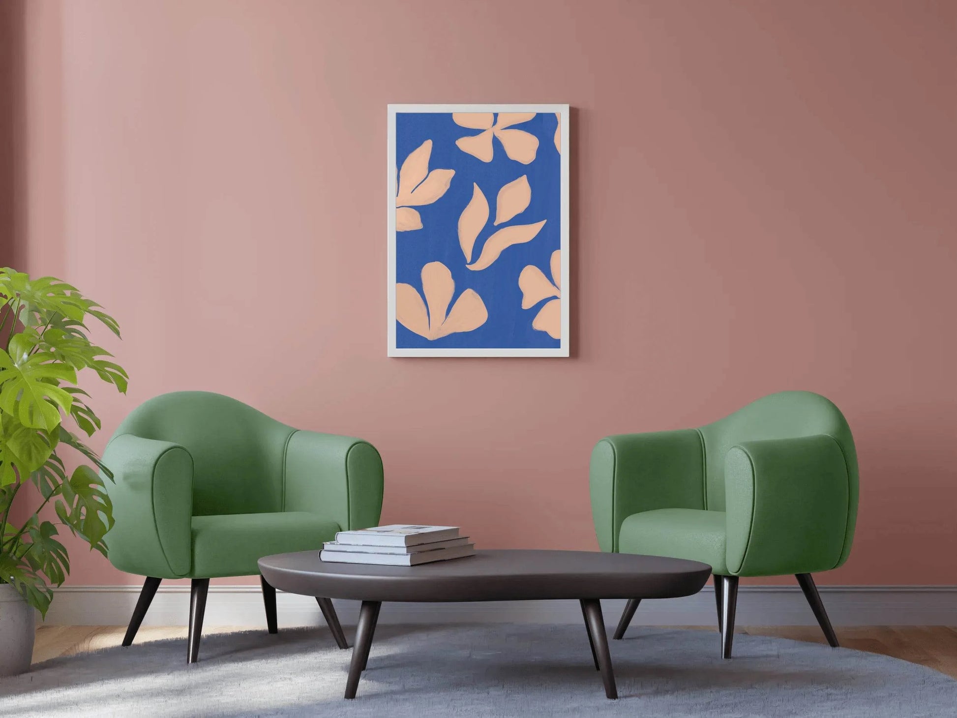 Productive Blue Leaves Wall Art - beink online art store