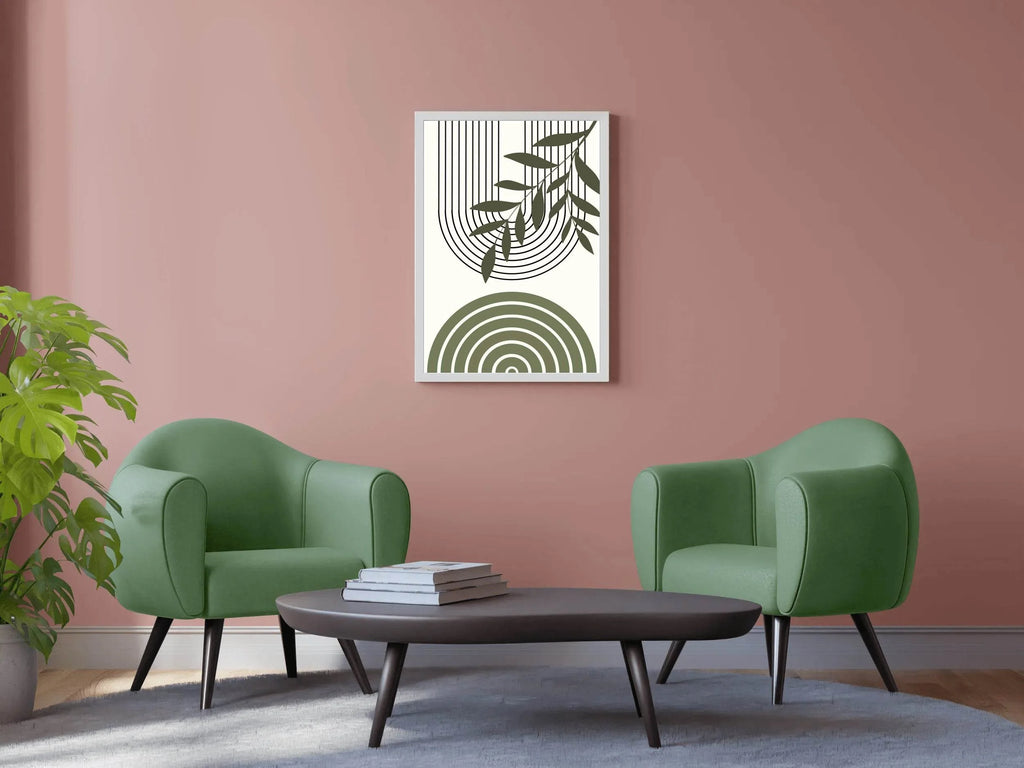 Abstract art Piece with a Leafy Branch ArtWork - beink online art store