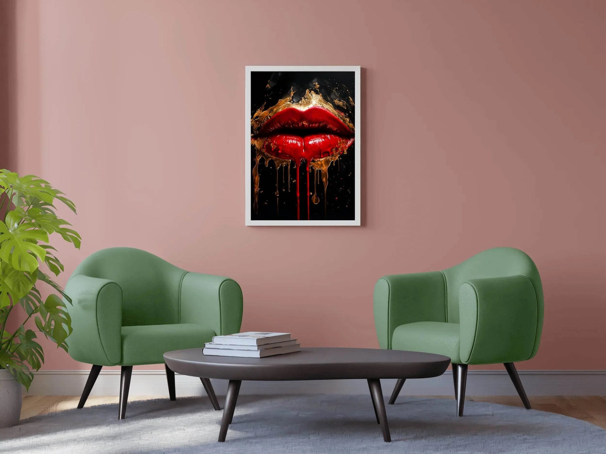 Oil Painting Of A Beautiful Woman's Lips - beink online art store