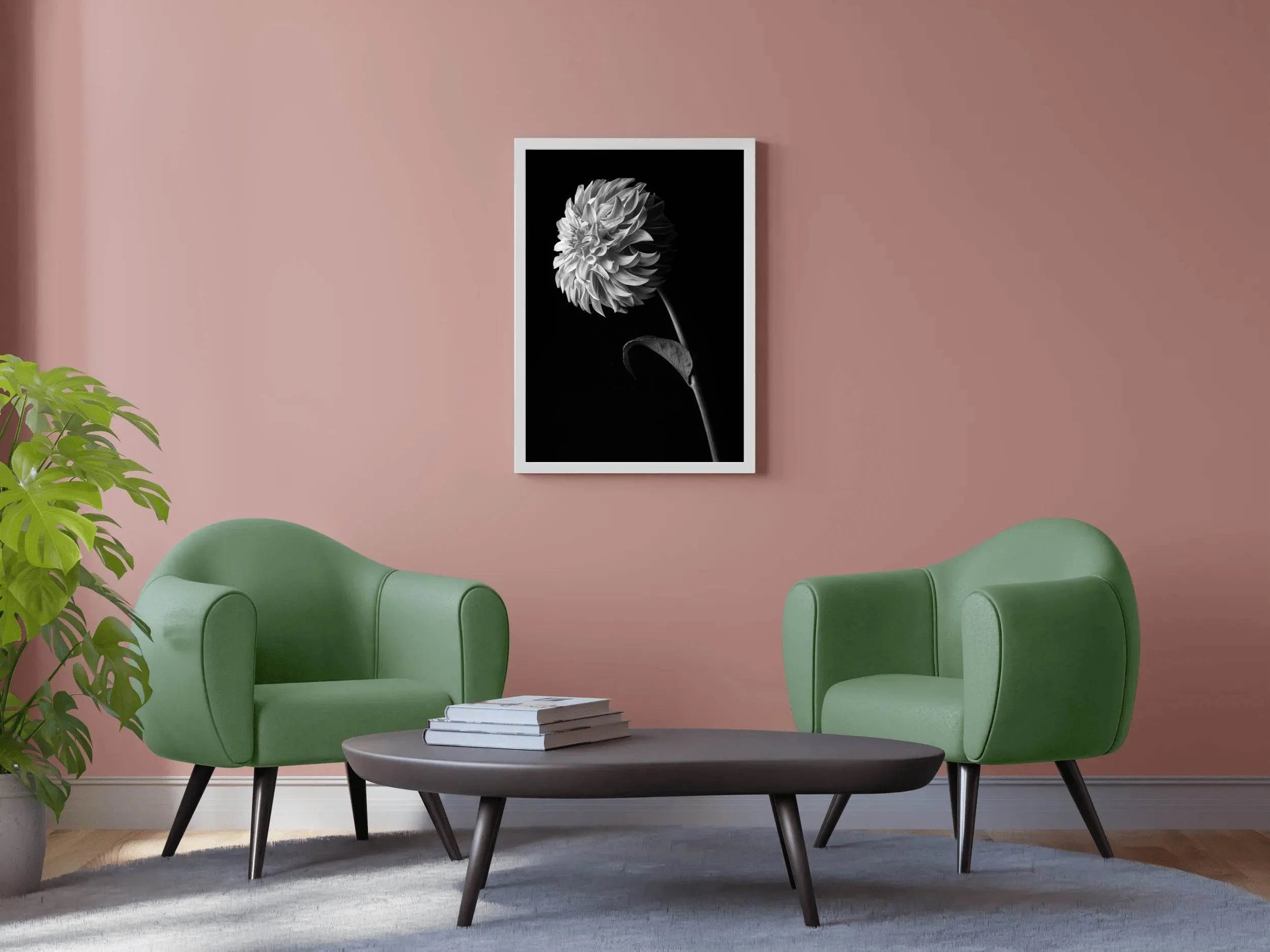 Dahlia Black & White Wall Art - beink online art store