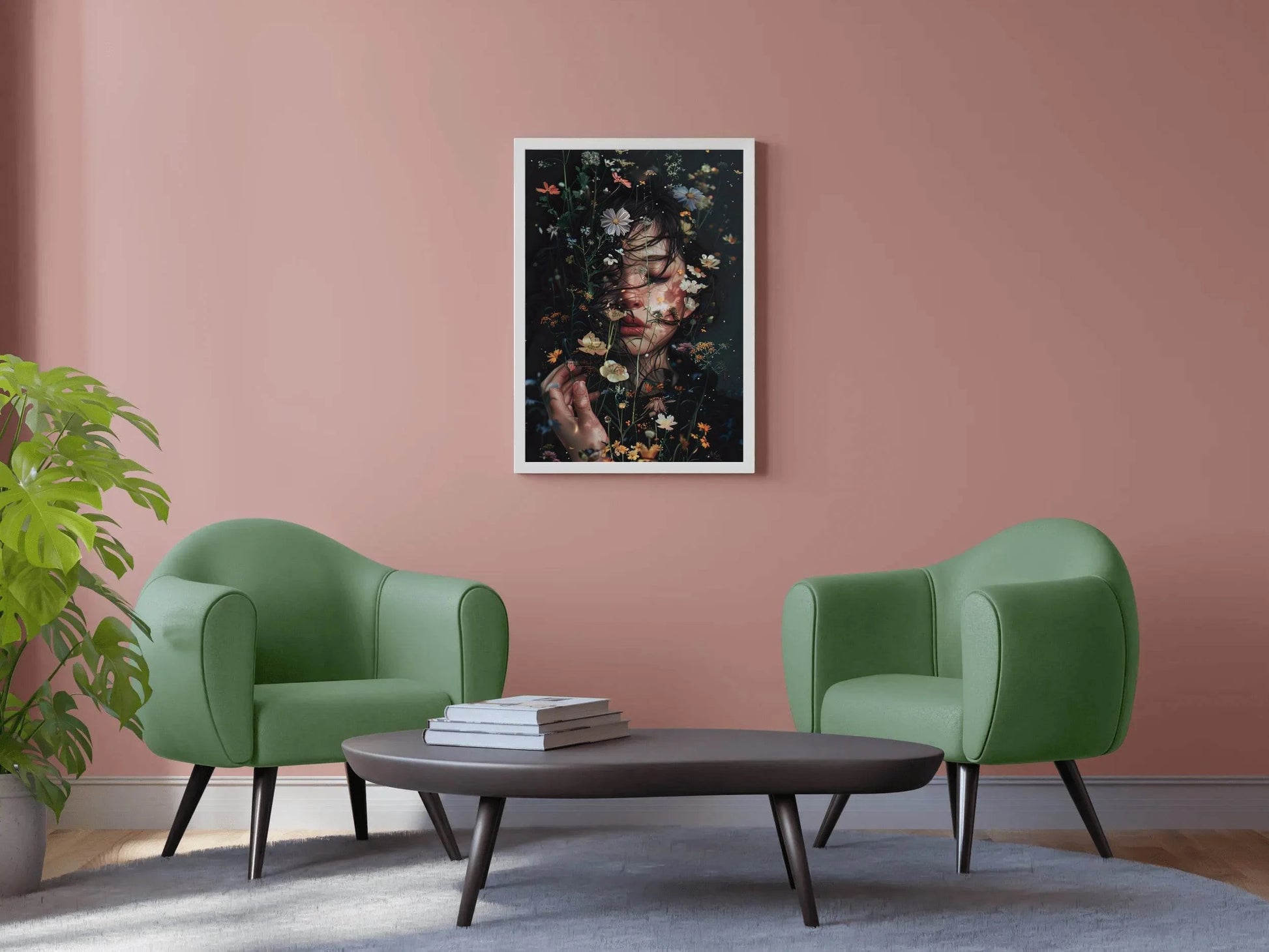 A Self Portrait With Flowers Digital Art - beink online art store
