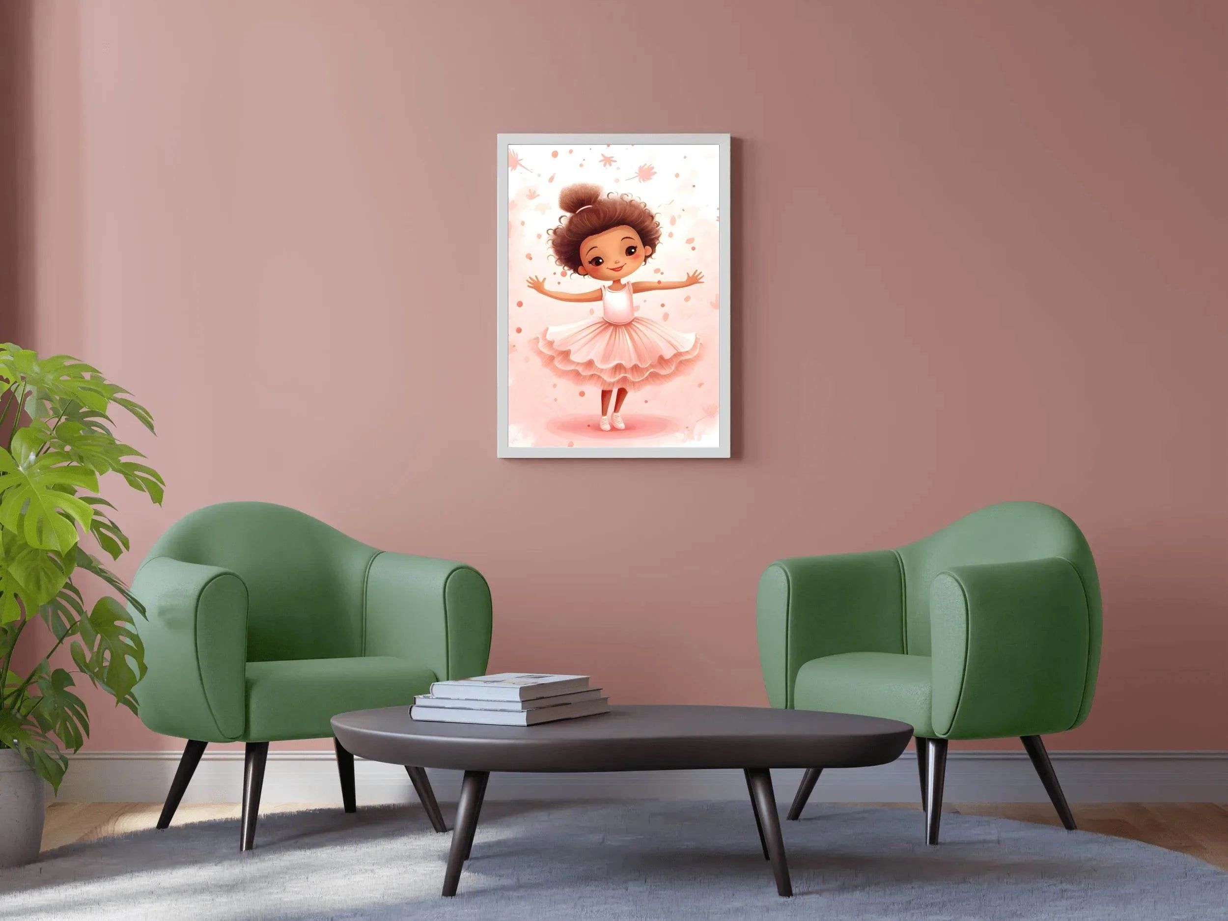 Drawing of Cute Little Girl Dancing - beink online art store