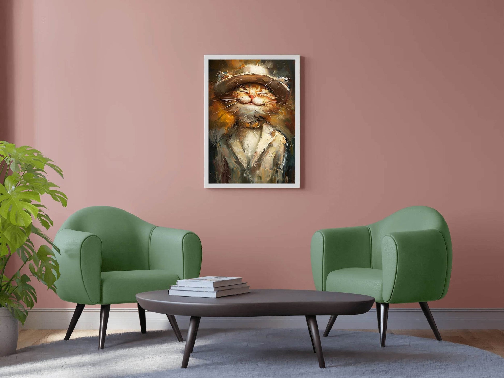 Hand Painted Picture of Boss Style Cat - beink online art store
