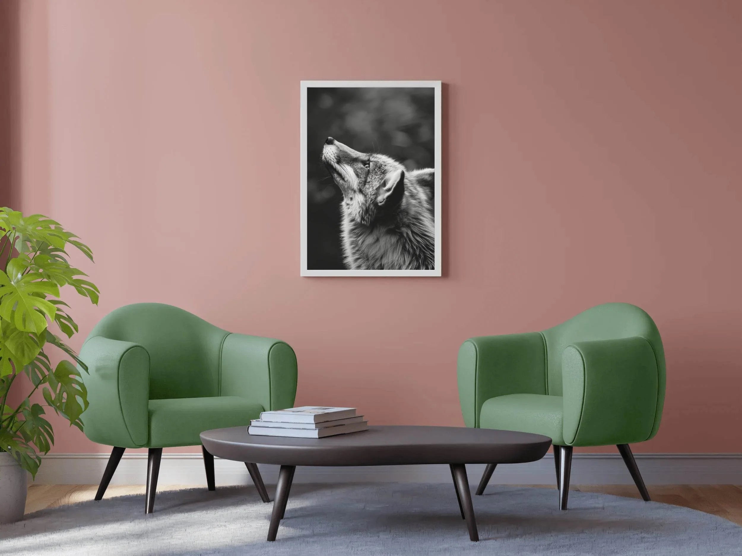 Coyote Black & White Wall Art - beink online art store