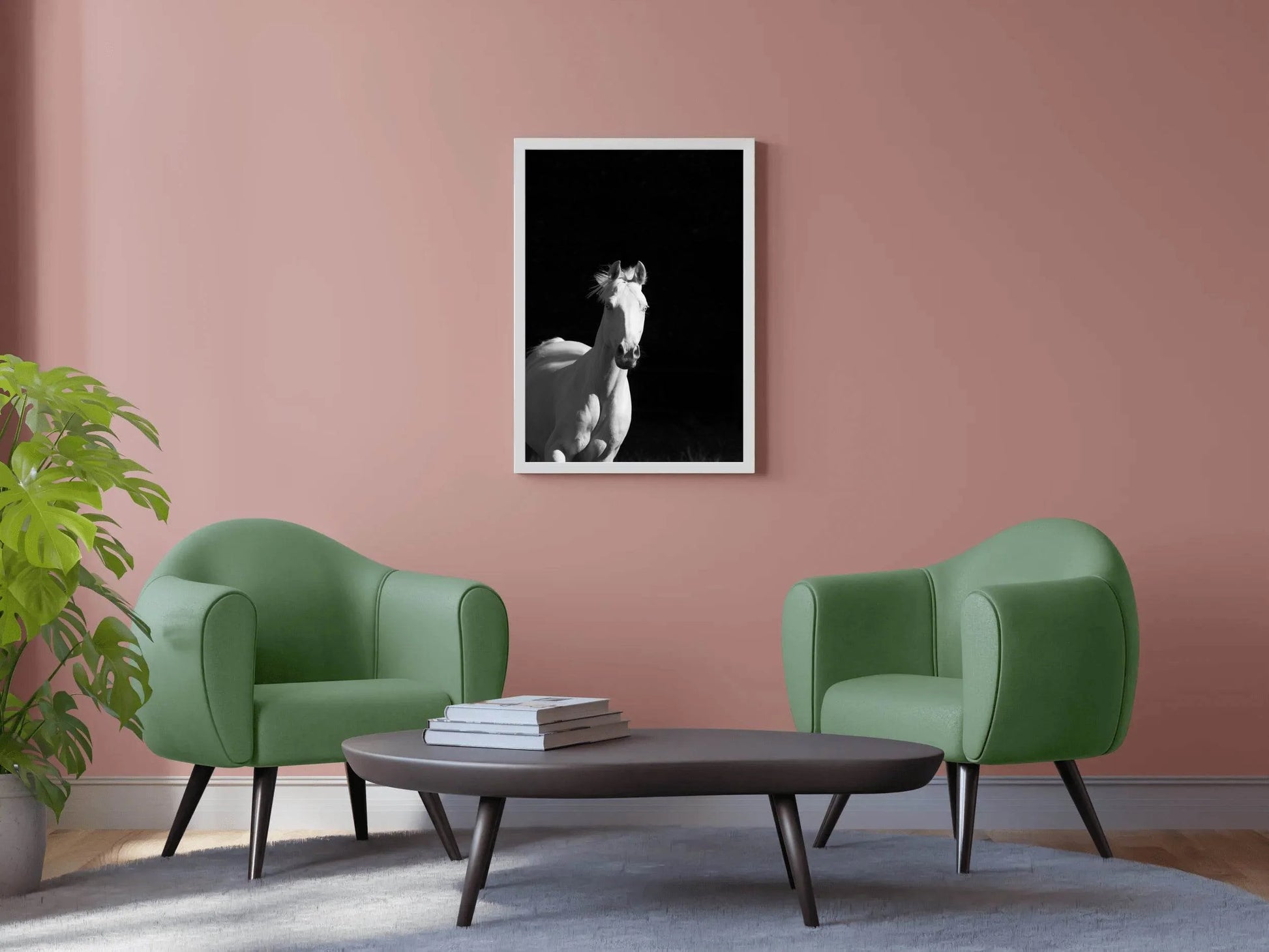 Camarillo White Horse Black & White Wall Art - beink online art store
