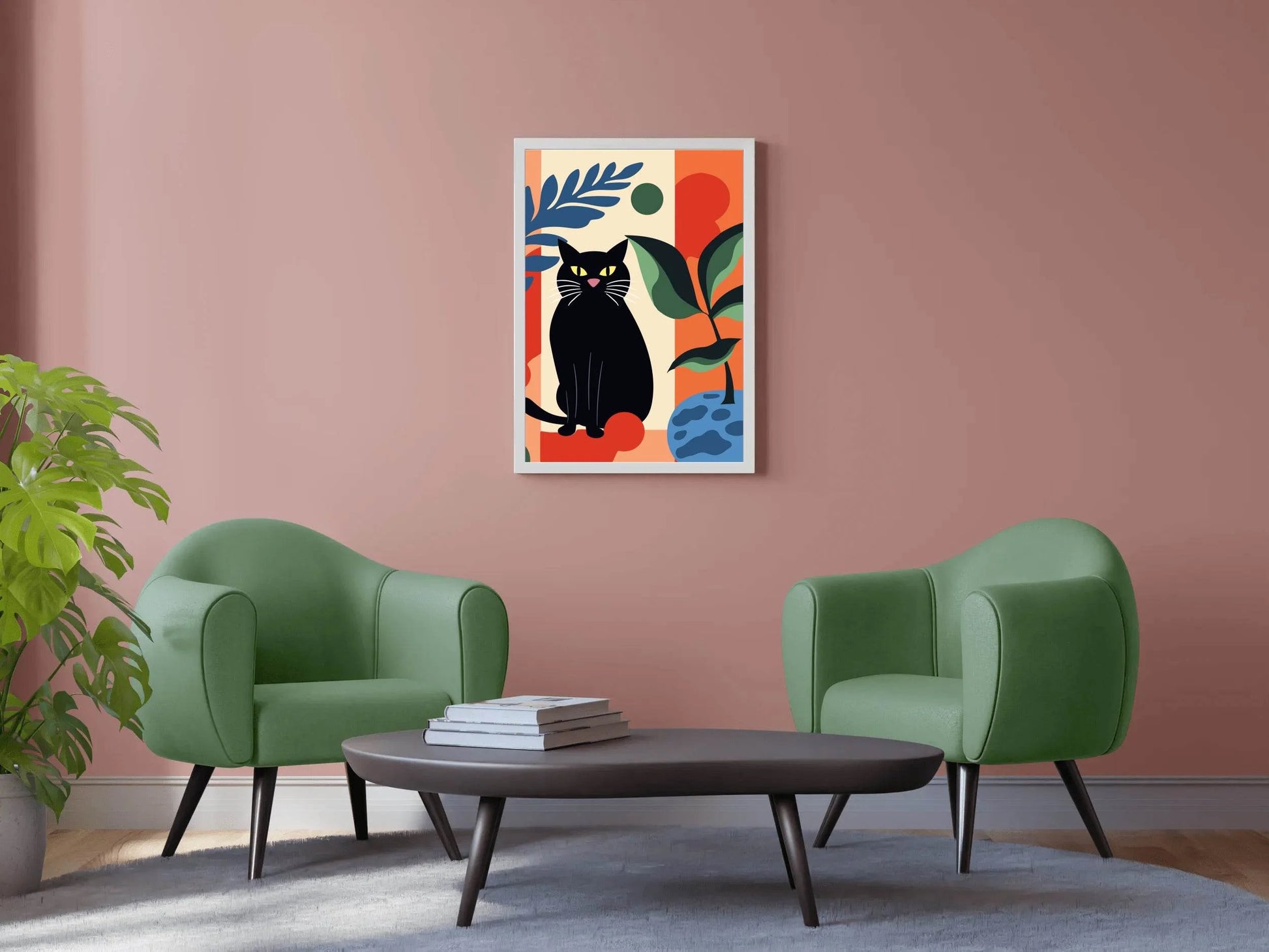 Black Cat Painting Wall Art - beink online art store