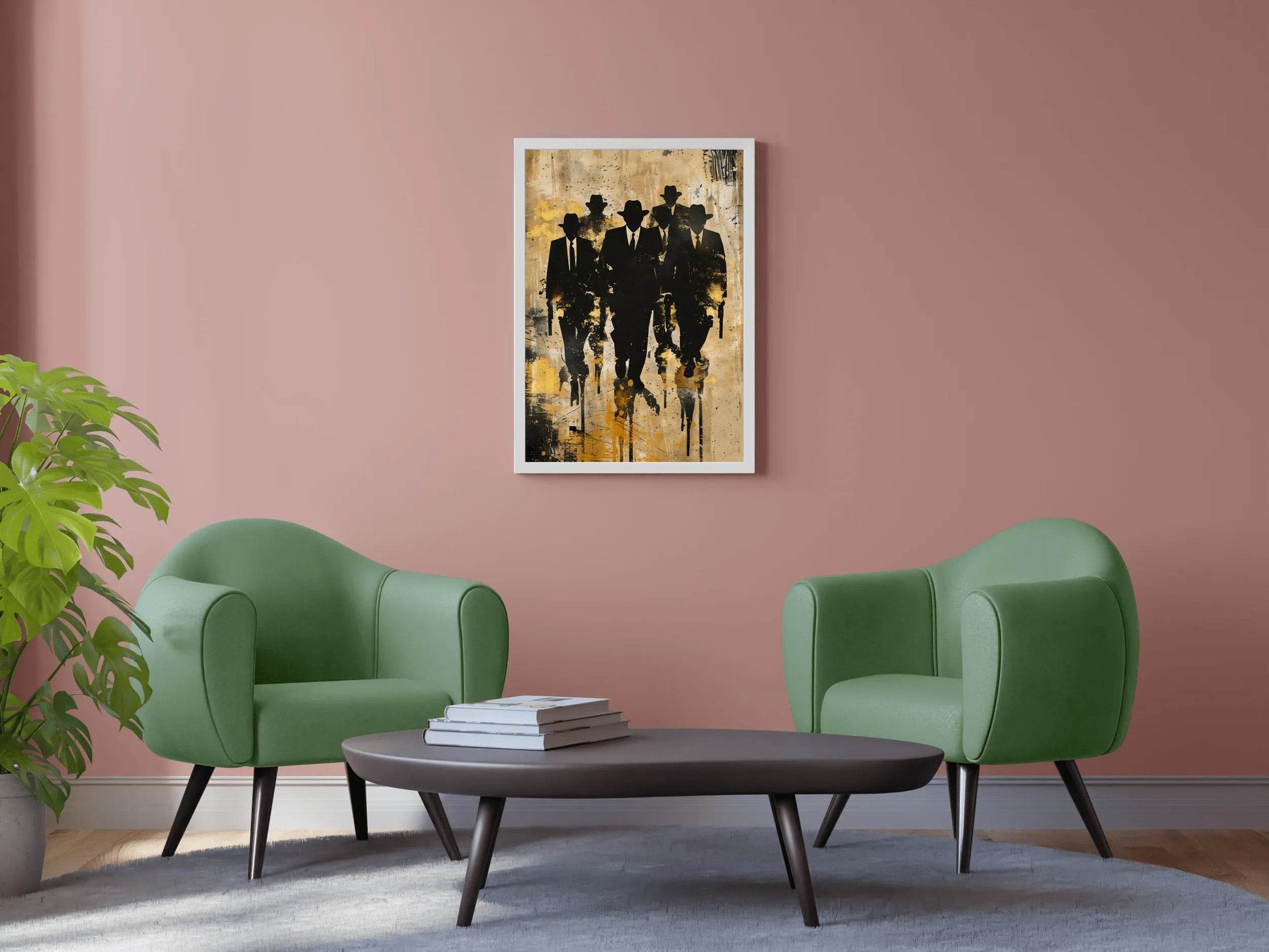 Painting of a Group of Men in Suits and Hats - beink online art store