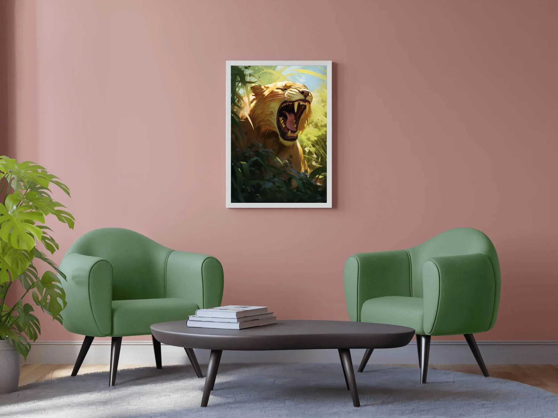 Digital Style Lion Animal Wall Art - beink online art store