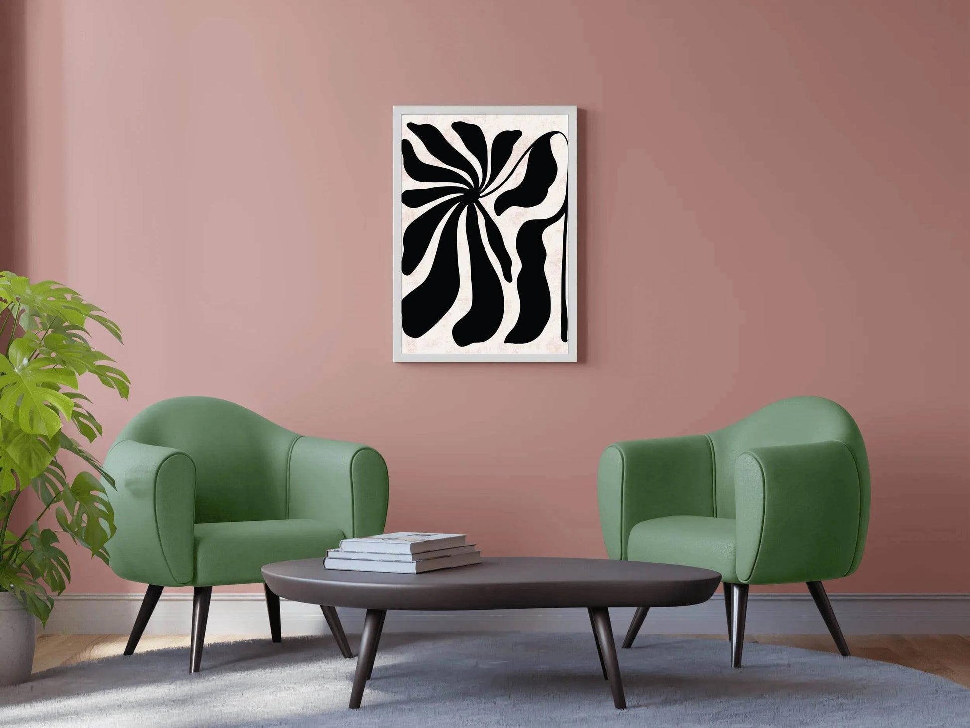 Abstract Art Black flower ArtWork - beink online art store