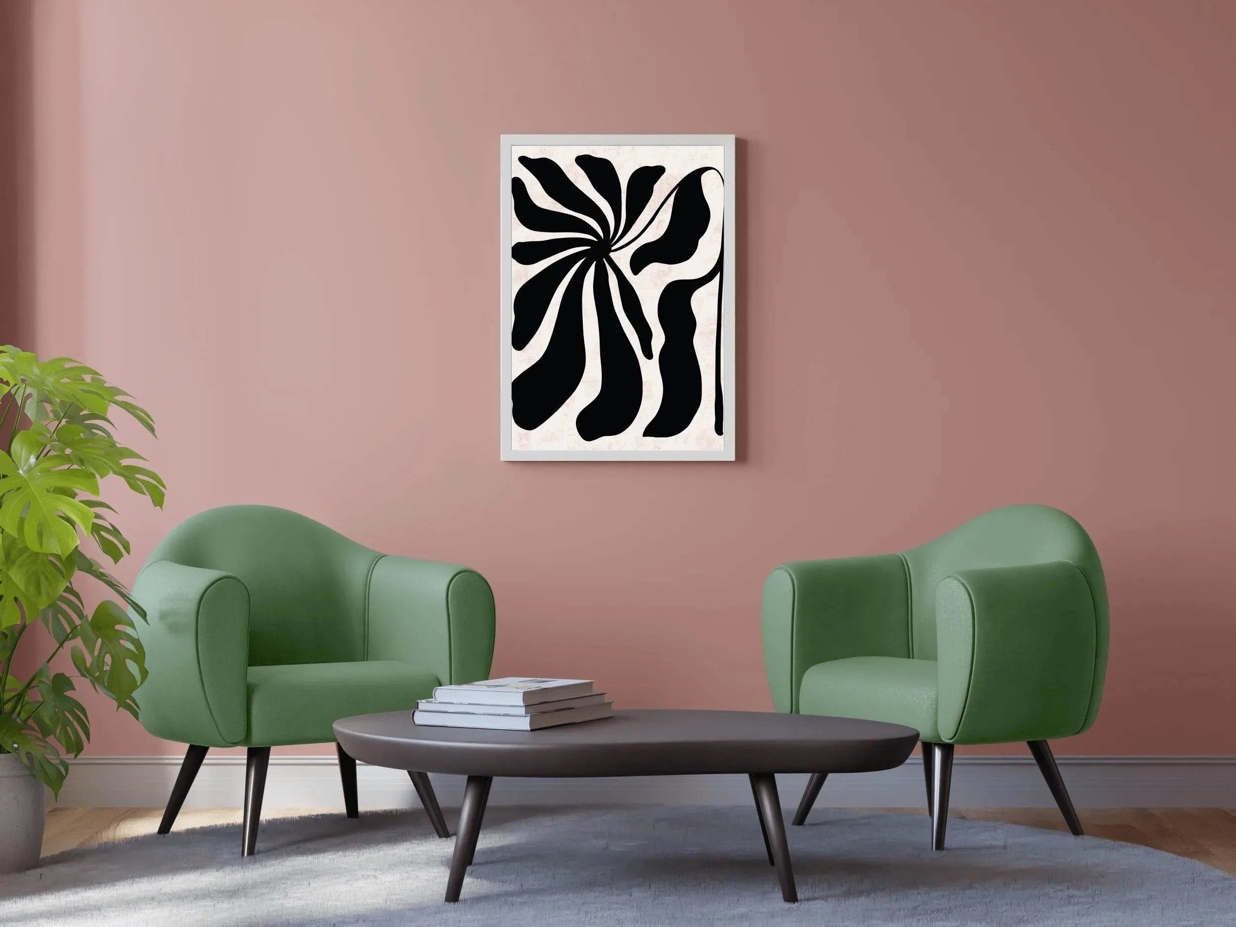 Abstract Art Black flower ArtWork - beink online art store