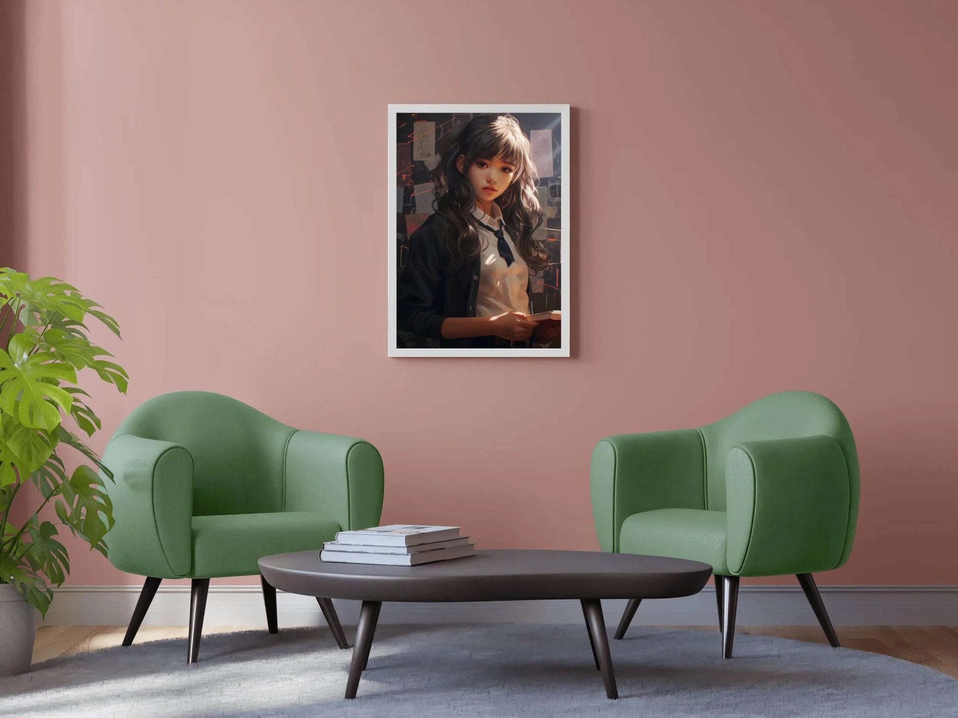 An Anime School Girl in Uniform Wall Art - beink online art store