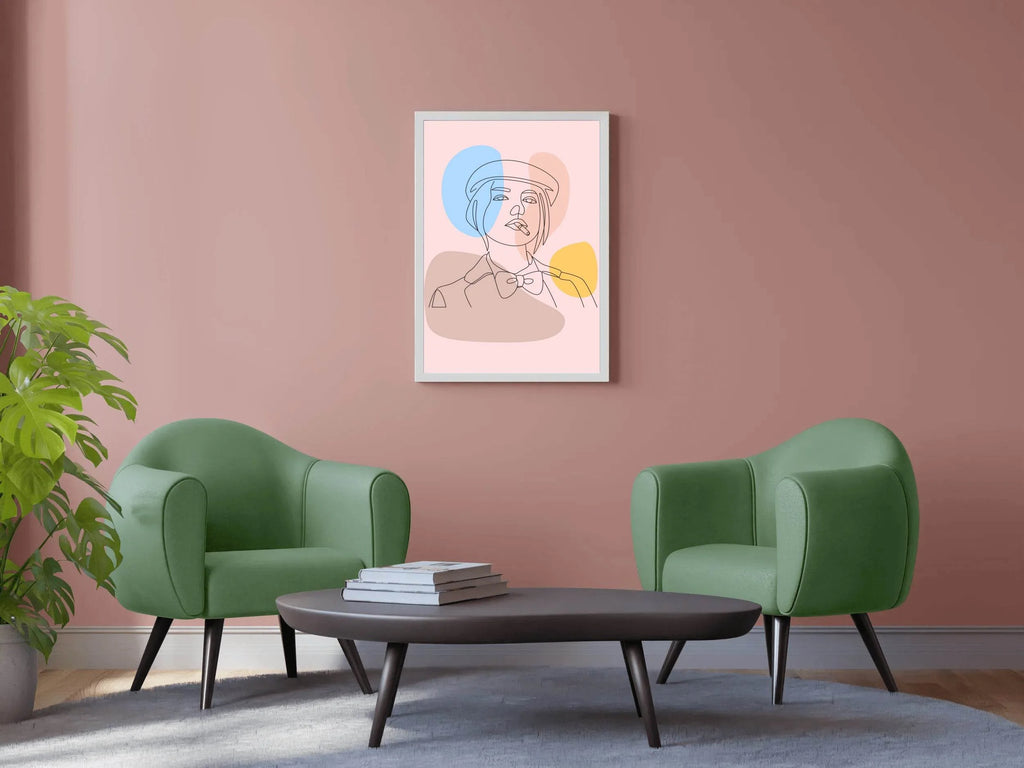 Smoking Girl With a Hat Wall Art - beink online art store