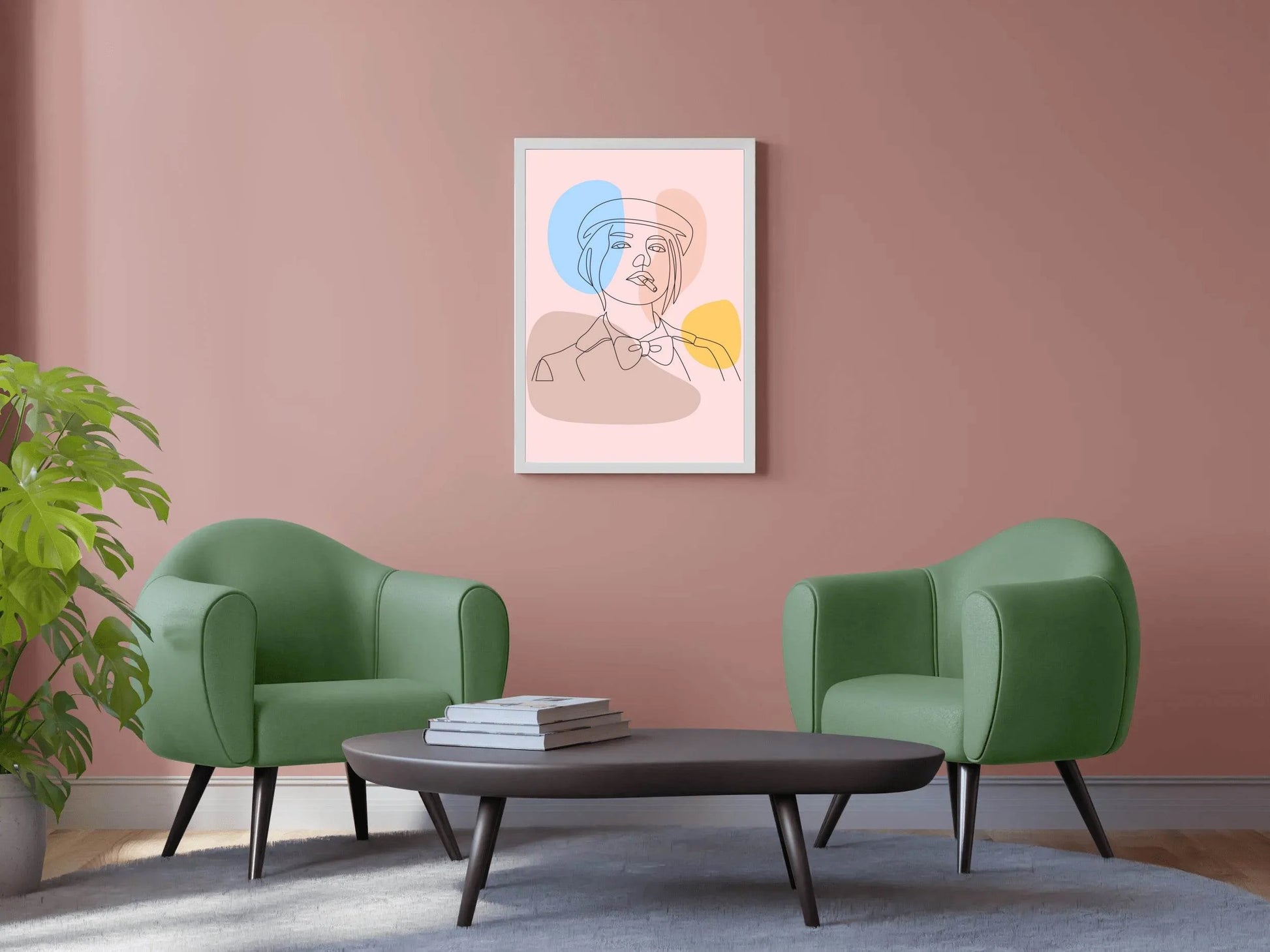 Smoking Girl With a Hat Wall Art - beink online art store