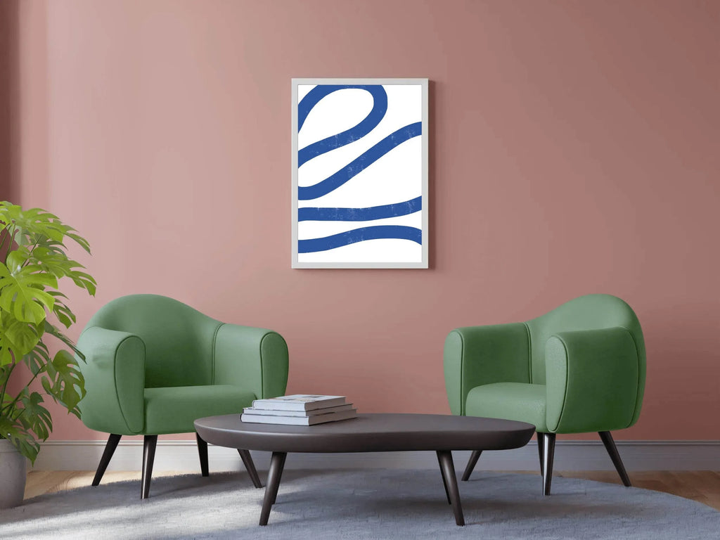 Blue Spiral Llines Wall Art - beink online art store