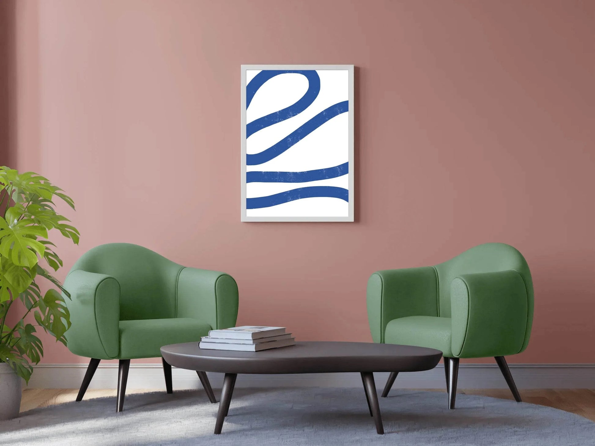 Blue Spiral Llines Wall Art - beink online art store