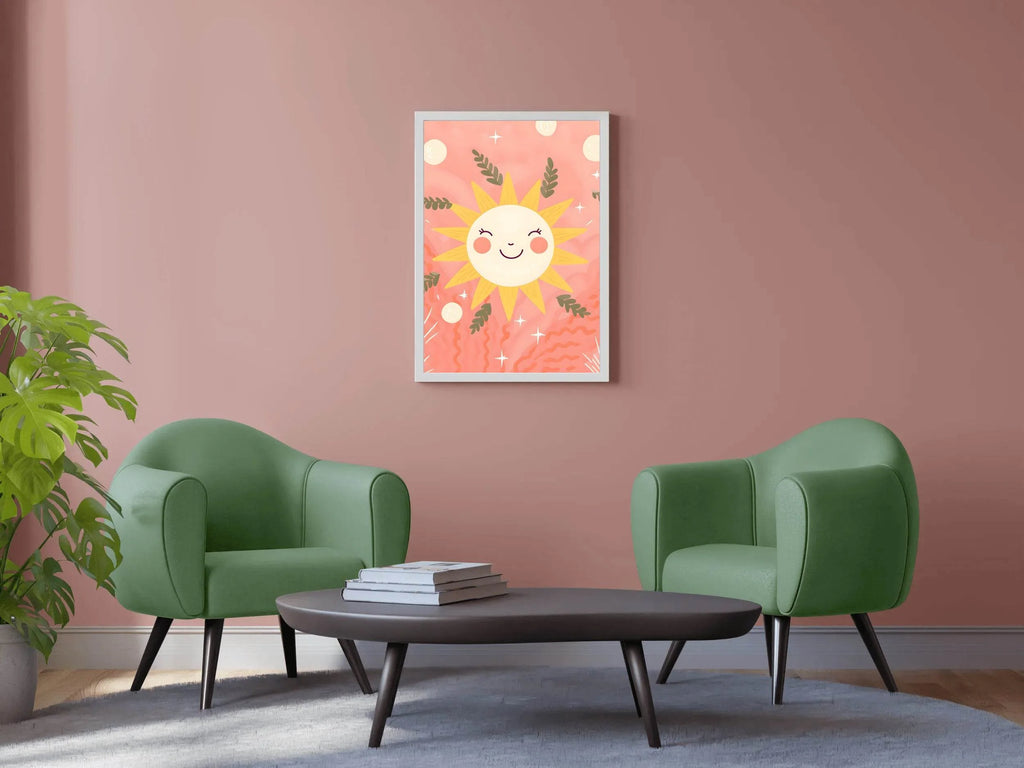 Illustration of Smiling Sun Wall Art - beink online art store