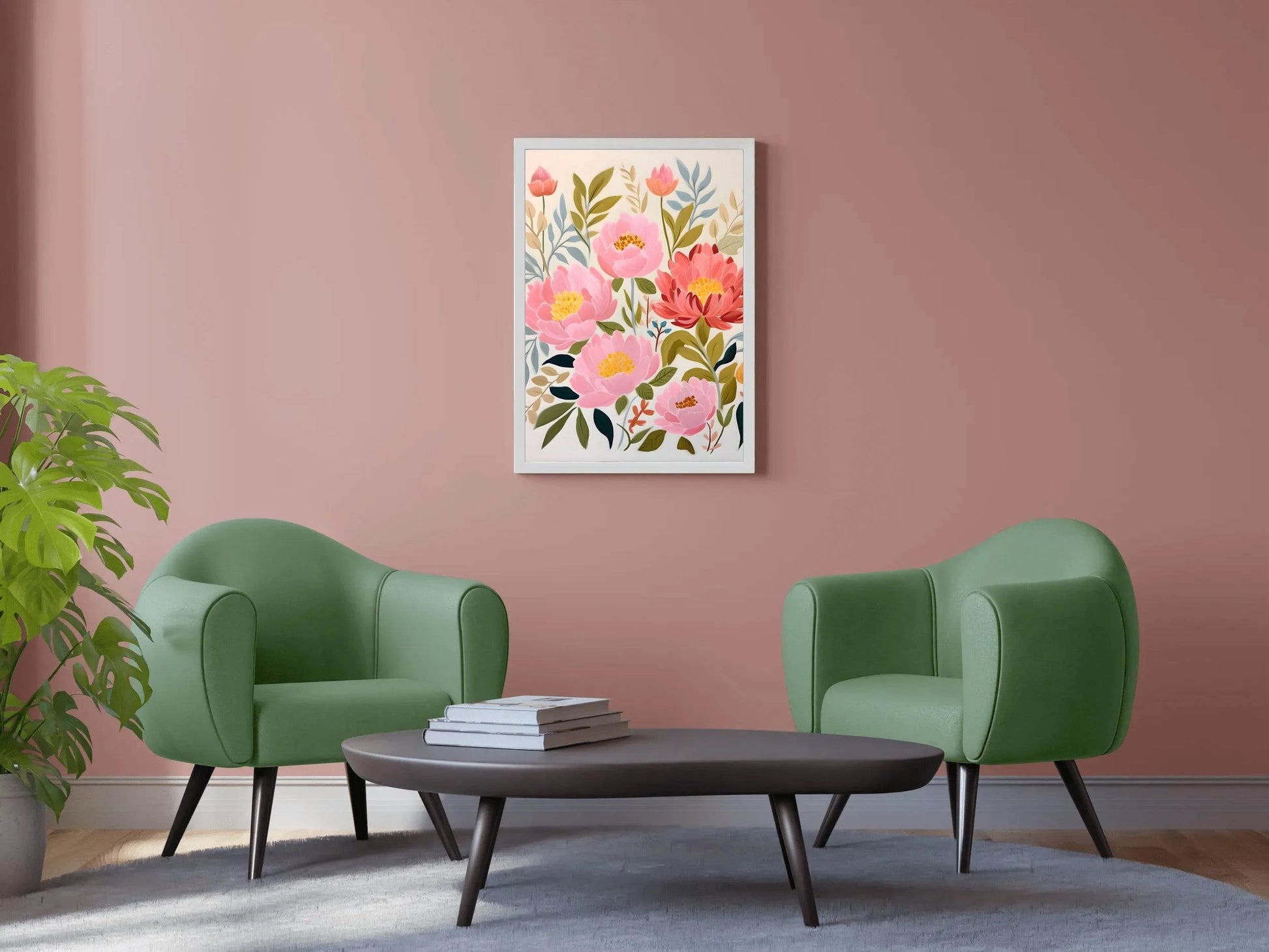 Watercolor Floral Background Wall Art - beink online art store
