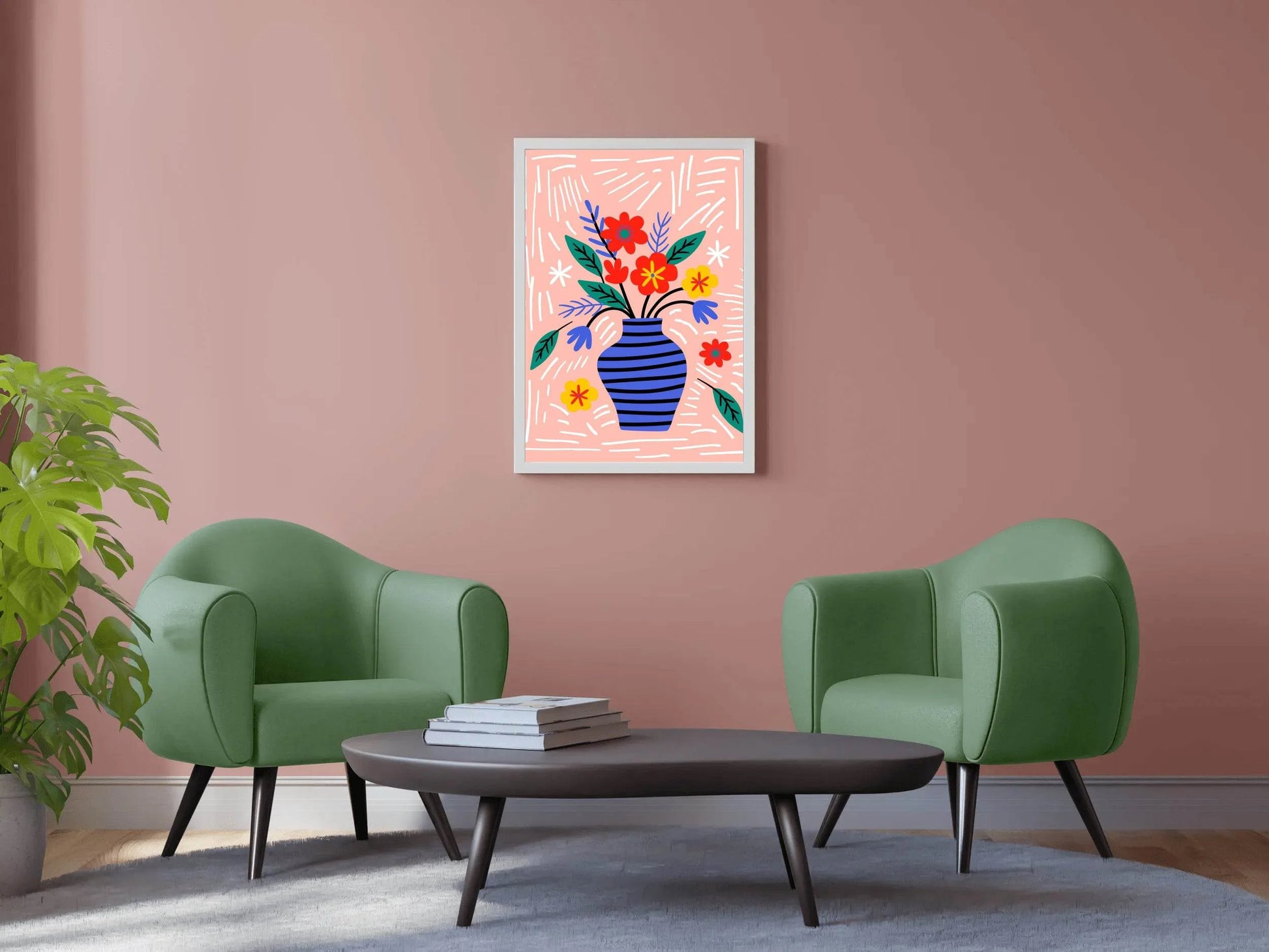 Painting a Bouquet of Flowers Inside a Clay Pot Art - beink online art store