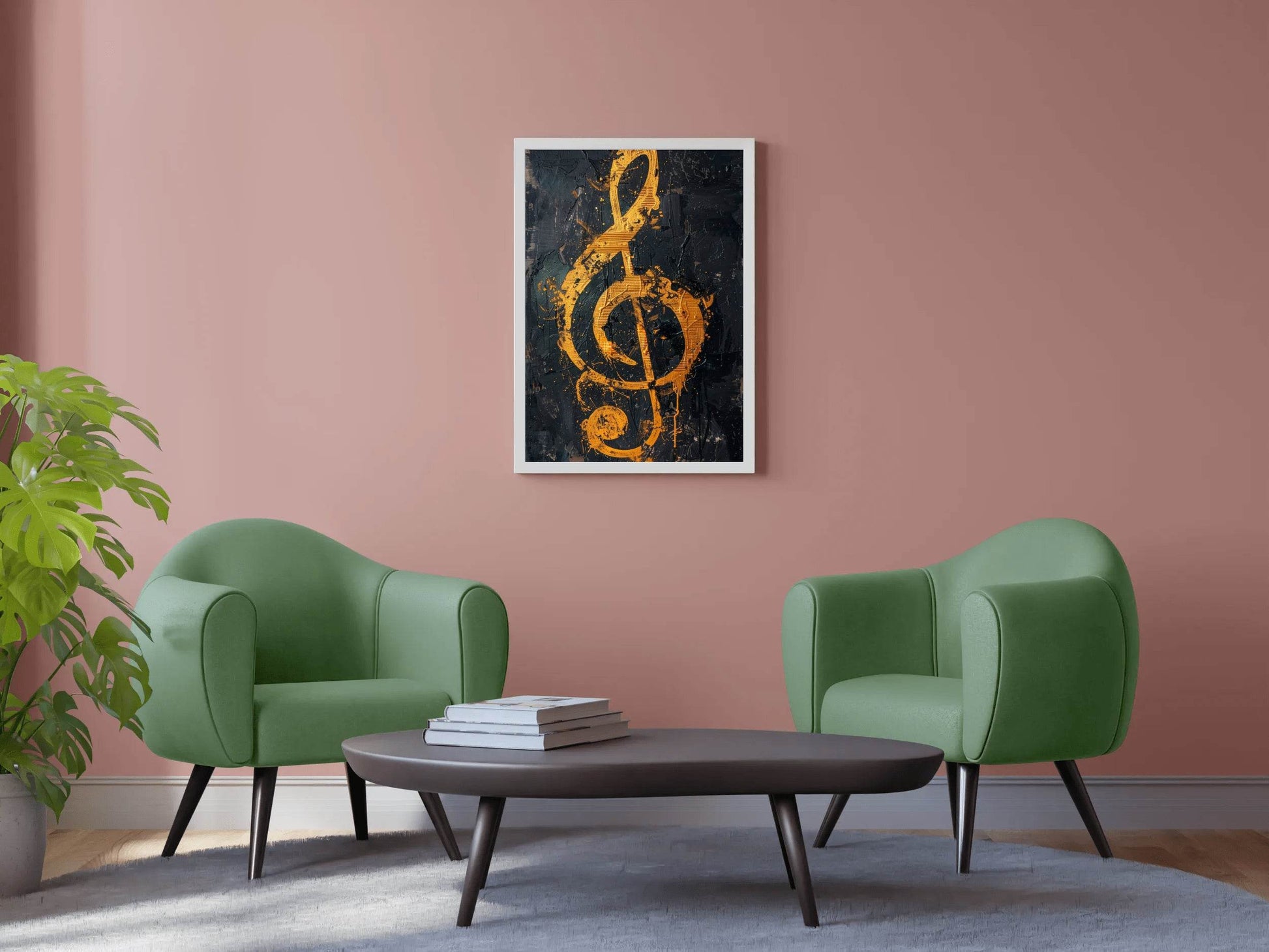 Yellow Musical Notes Wall Art - beink online art store
