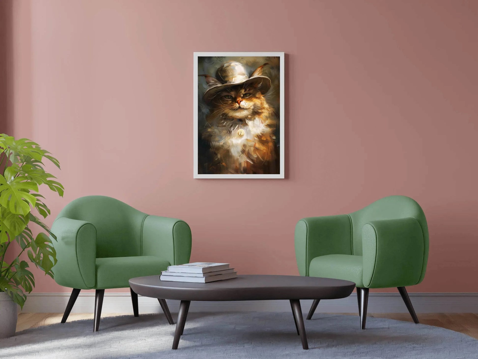 Hand Painted Persian Cat Illustration - beink online art store