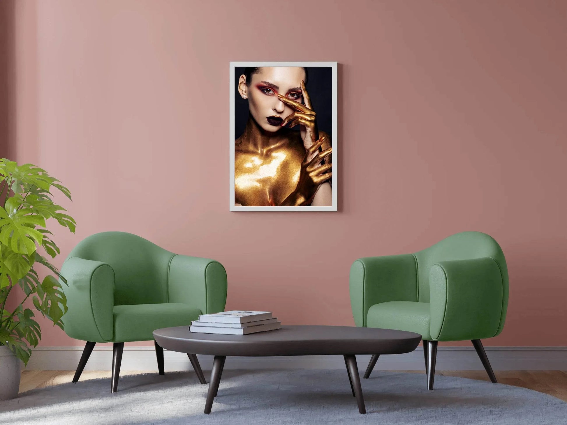 Golden Bust Of A Woman Wall Art - beink online art store