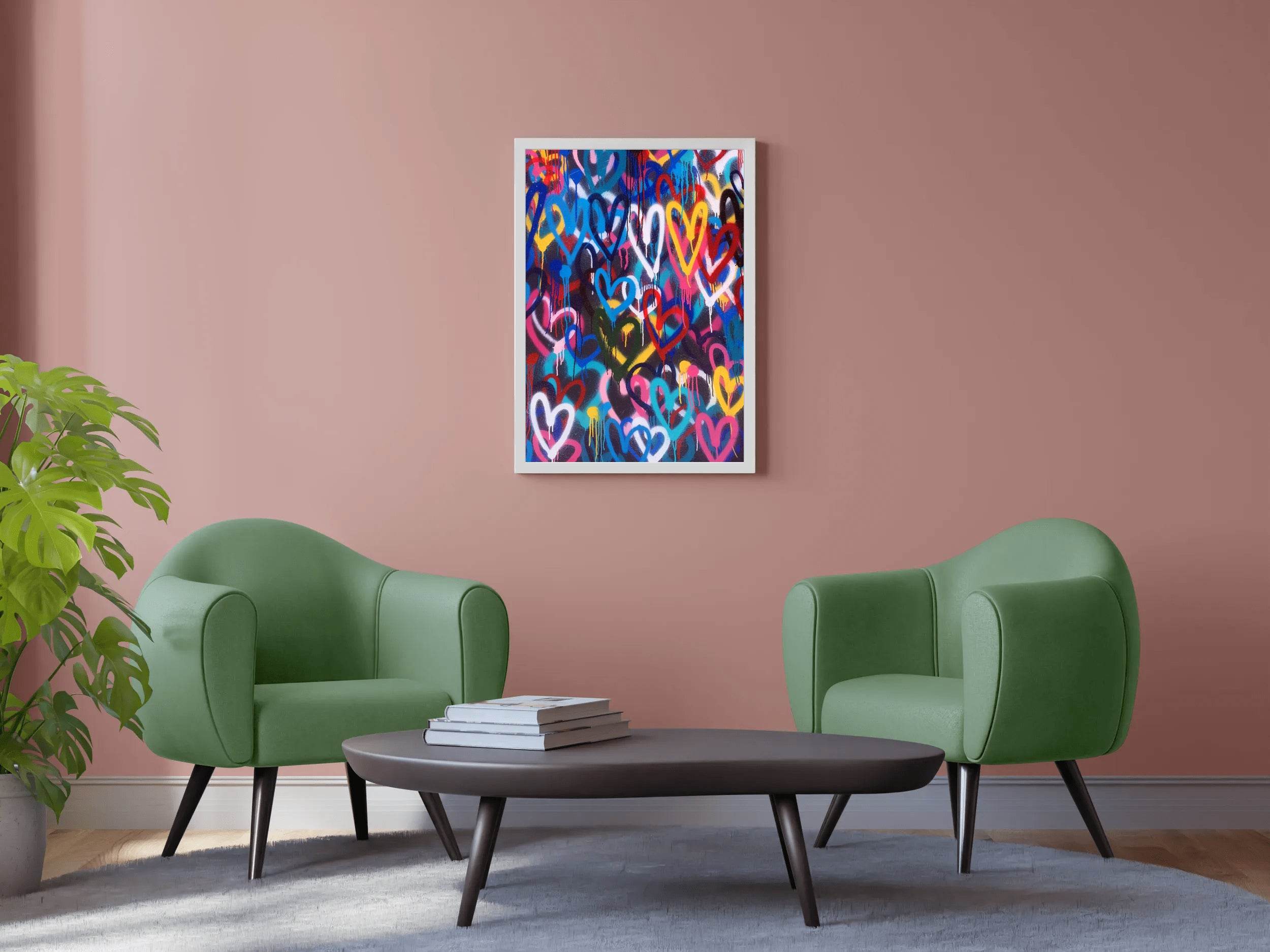 Multicolor Heartshape Background Wall Art - beink online art store