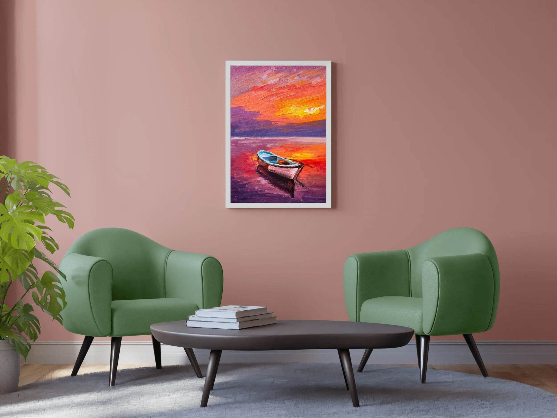 Small Boat in The Sunset Light Wall Art - beink online art store