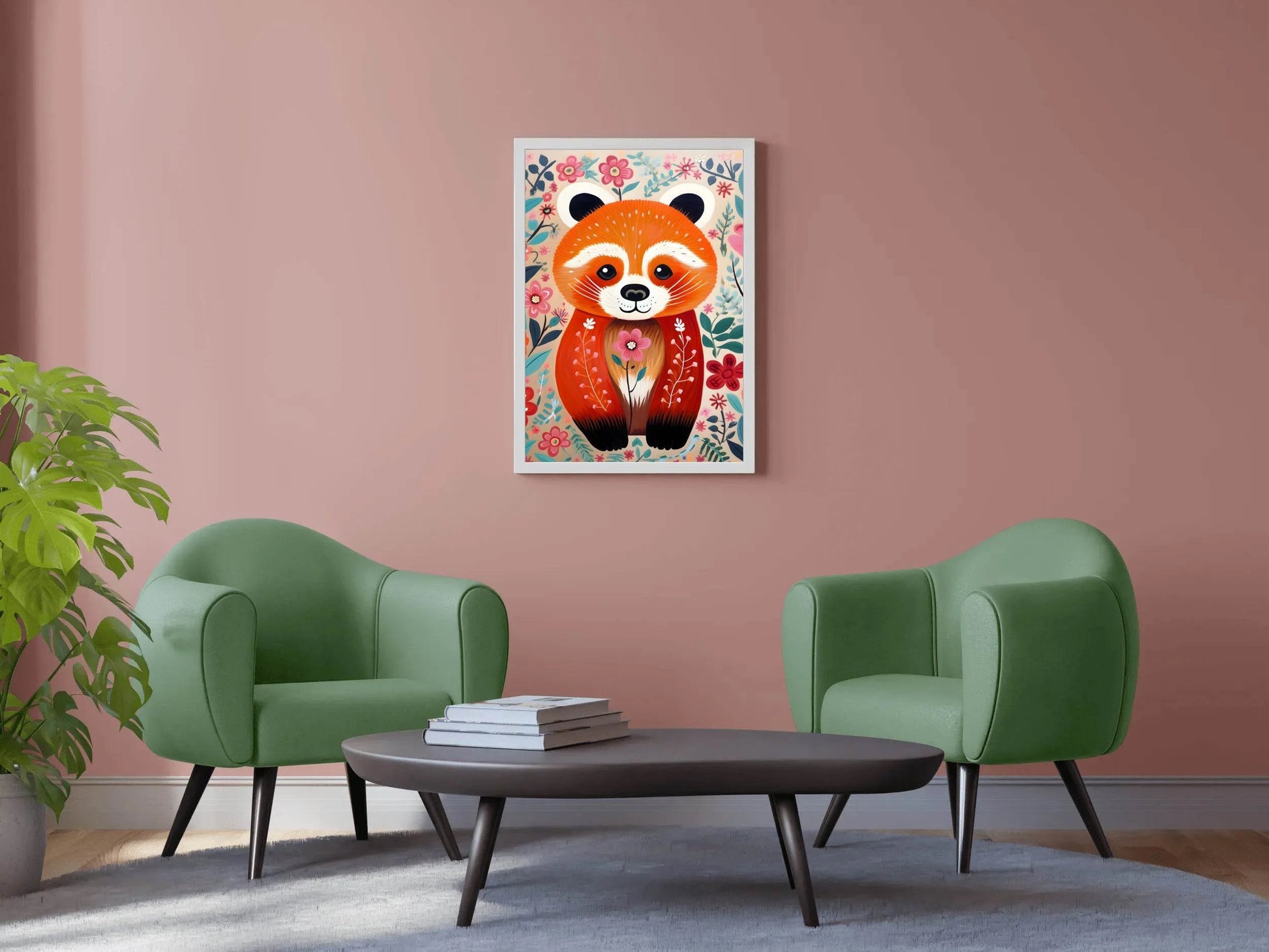Cartoonish Red Panda Wall Art - beink online art store