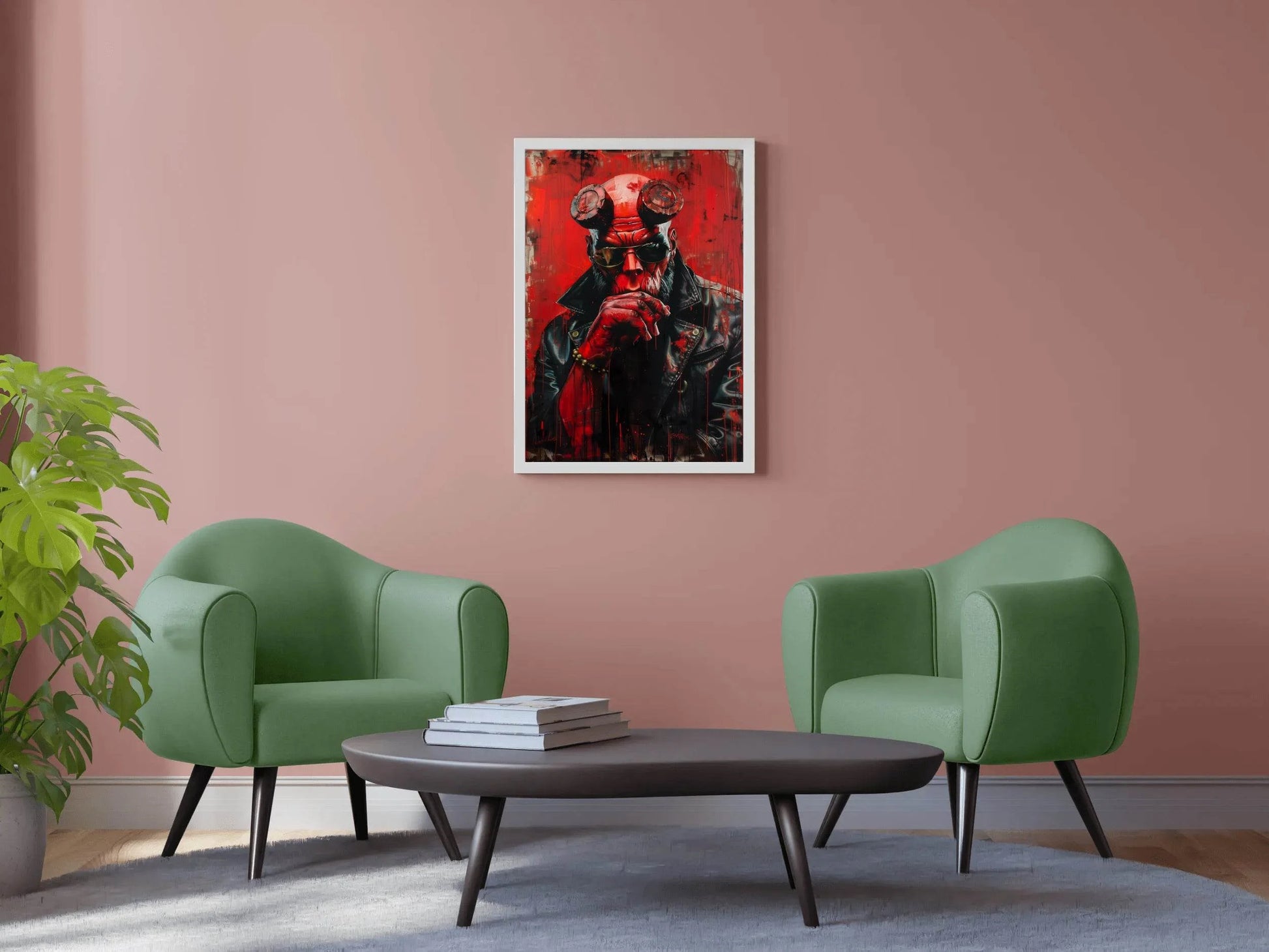Painting of Hellboy Premium Wall Art - beink online art store
