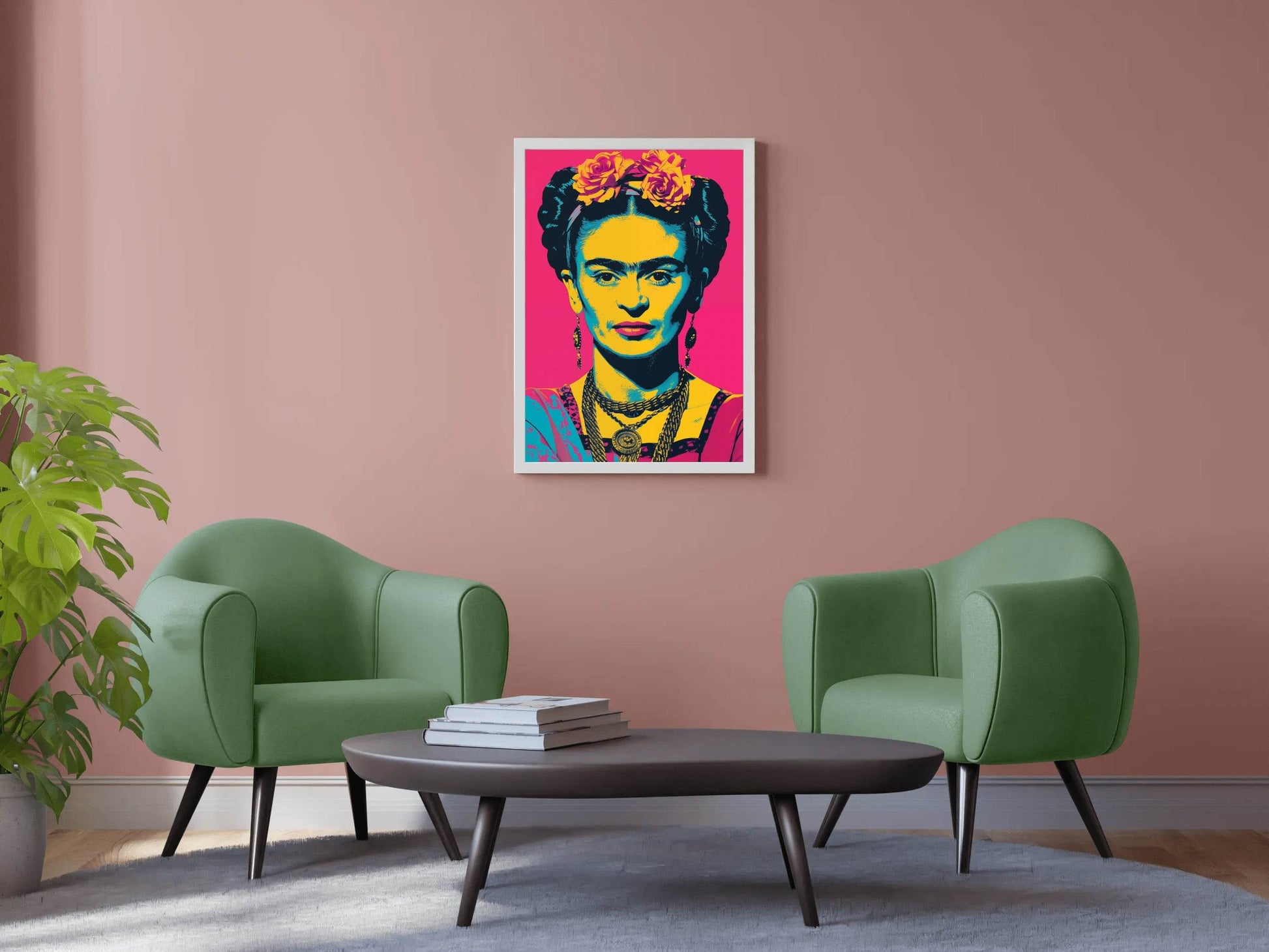 Frida Kahlo Pink Pop Art Wall Art - beink online art store