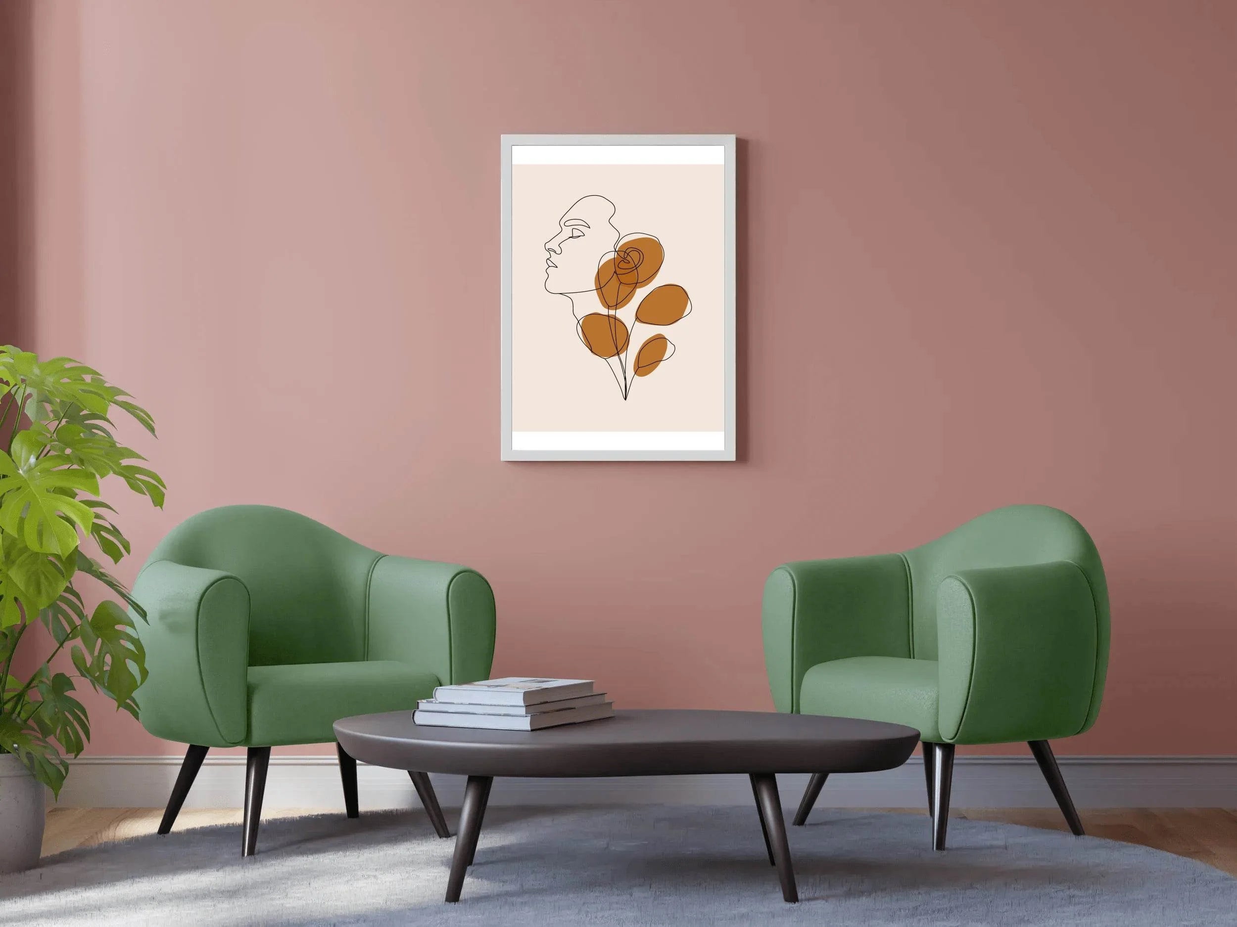 Minimal Design of Sleeping Face Wall Art - beink online art store