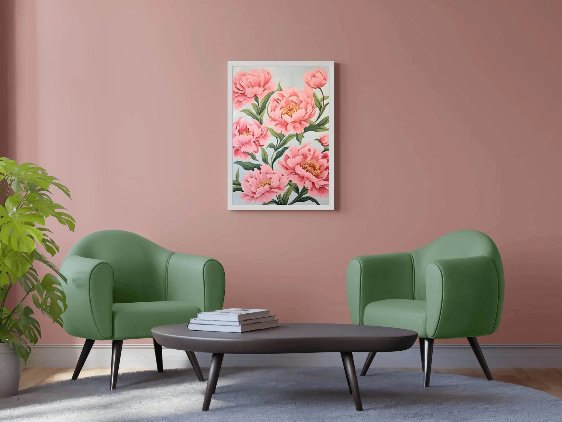 Watecolor Illustration of Pink Flowers - beink online art store