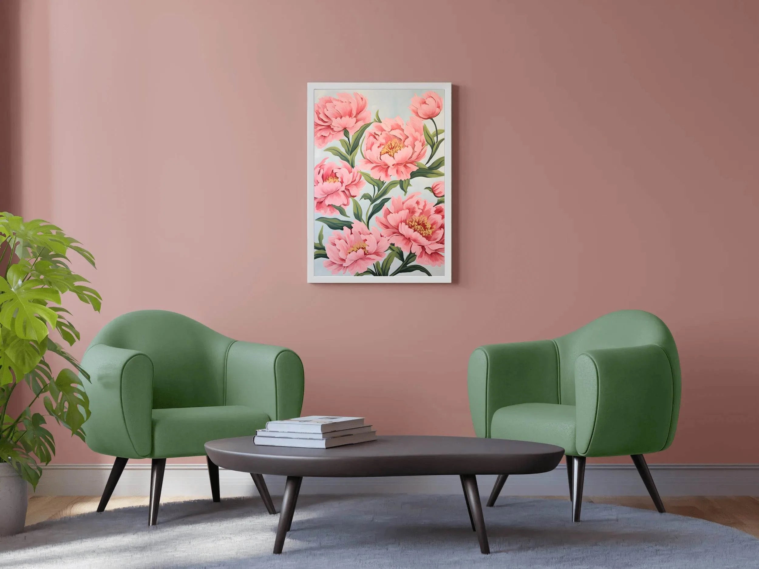 Watecolor Illustration of Pink Flowers - beink online art store