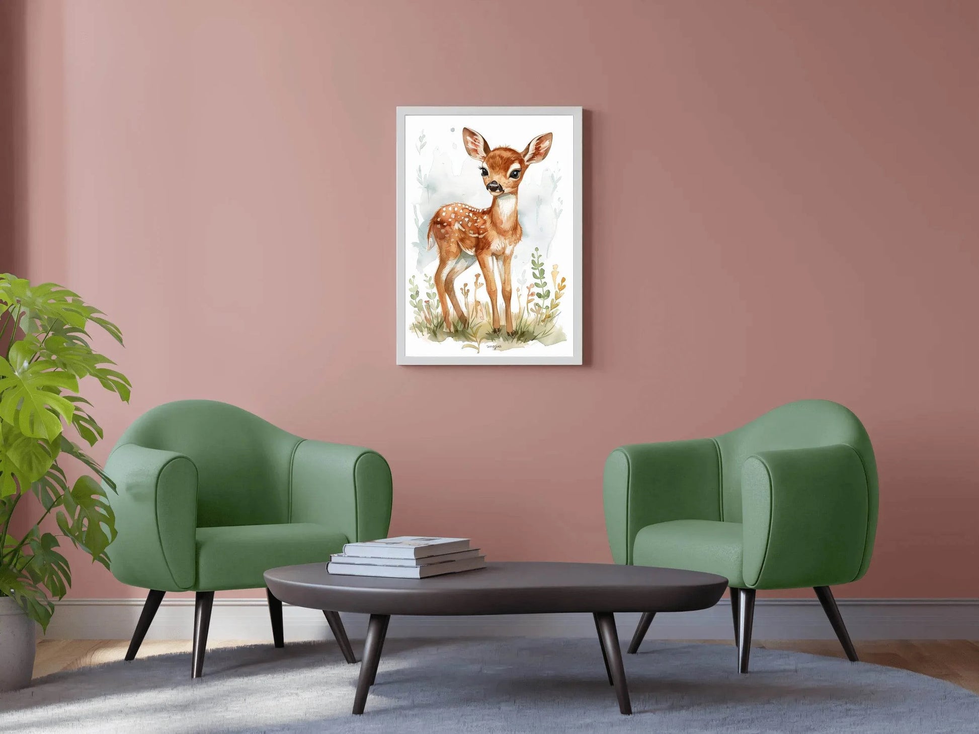 Painting of Watercolor Deer - beink online art store