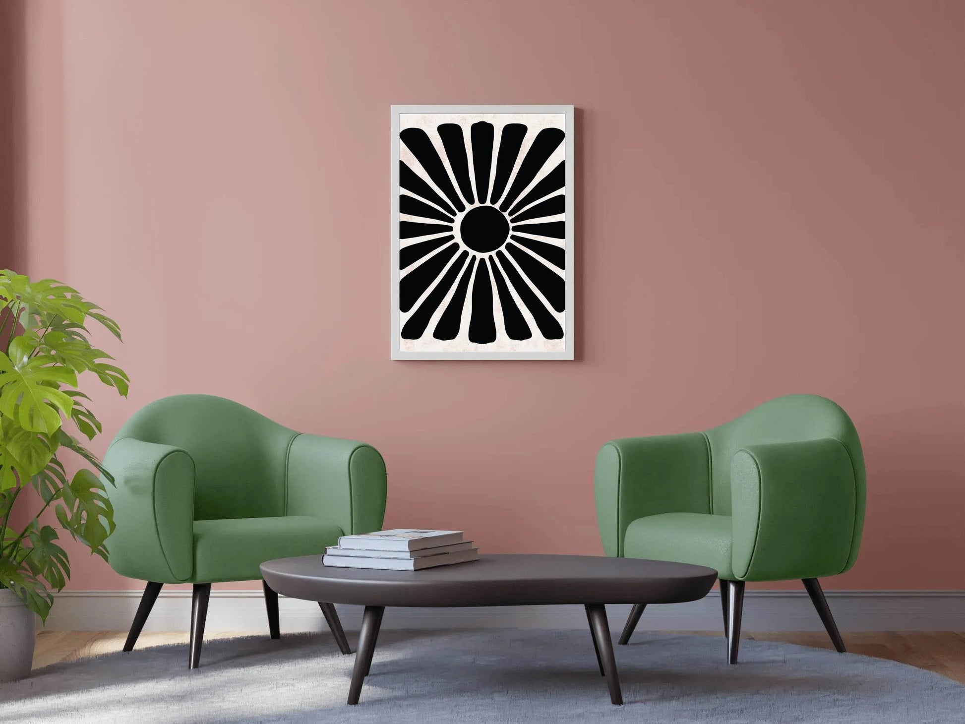 Dark Hawaiian Flower Wall Art - beink online art store