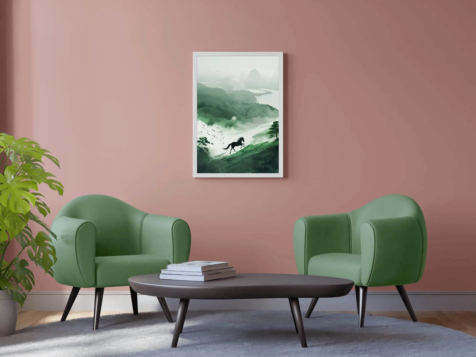Painting Black Horse In The Forest Wall Art - beink online art store