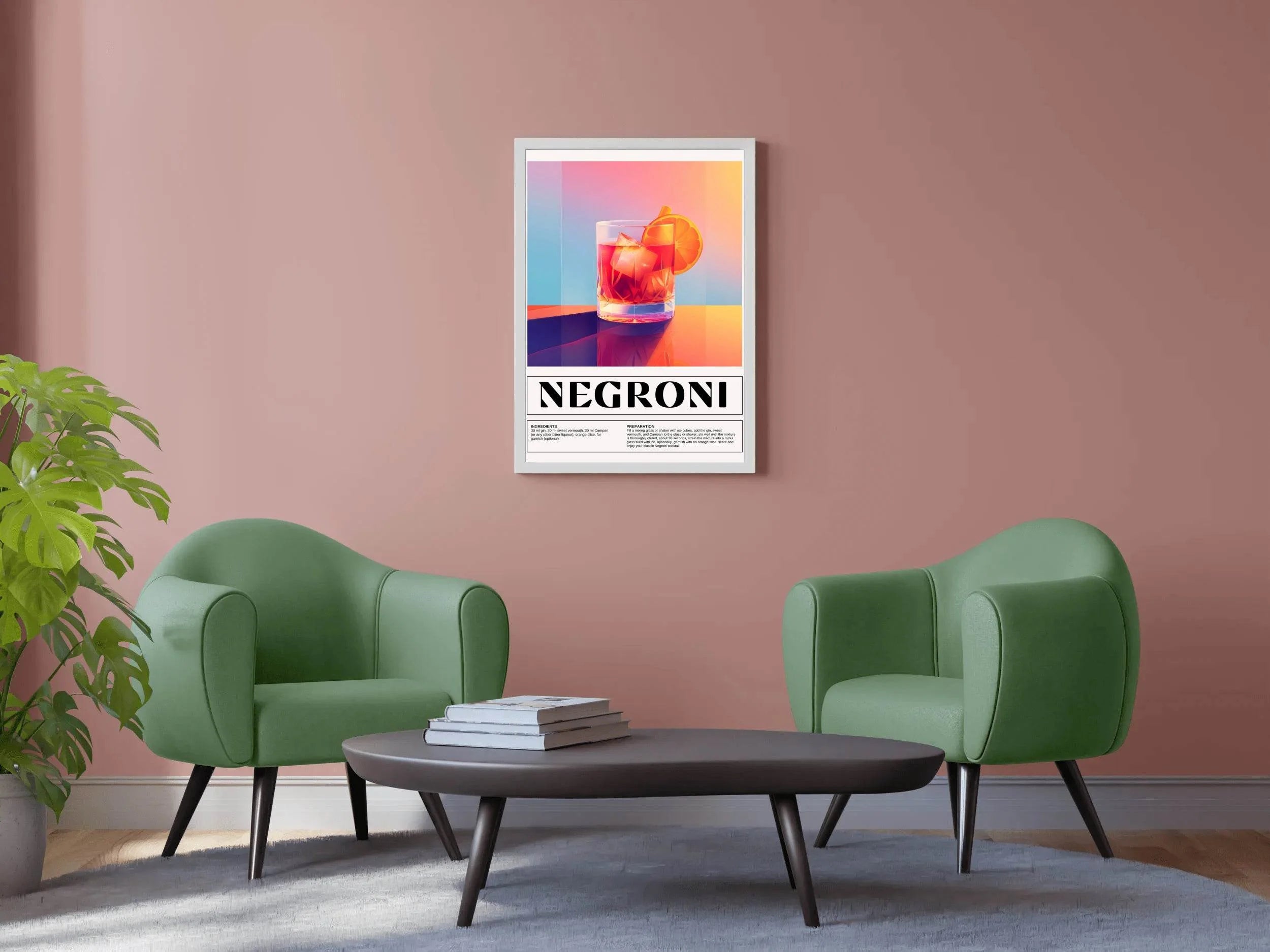 Traditional Negroni Cocktail Wall Art - beink online art store