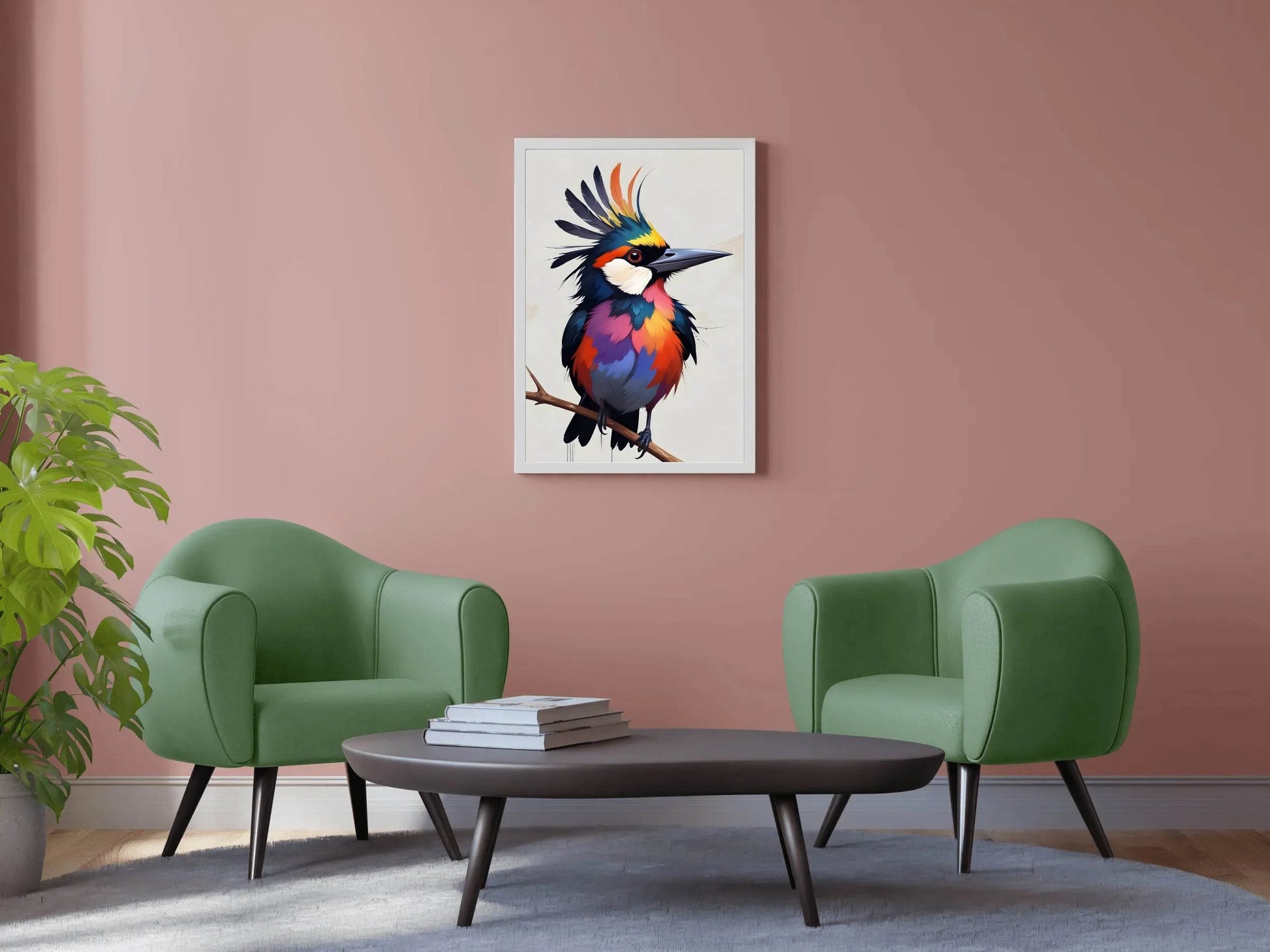 Watercolor Kingfisher Bird Wall Art - beink online art store