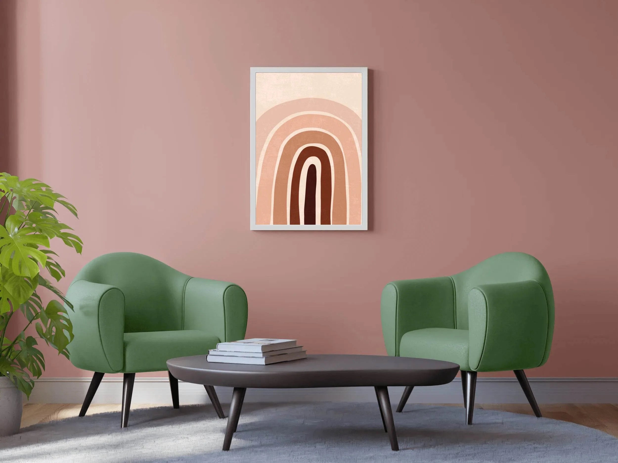 Neutral Color Palette Minimalist Rainbow Design ArtWork - beink online art store