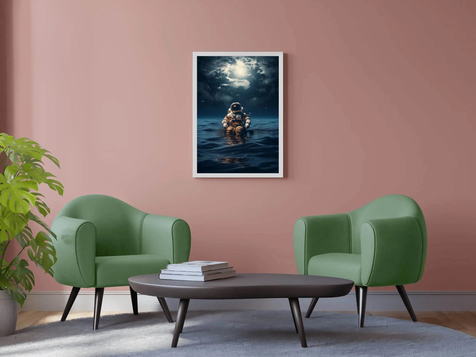 Astronaut diving in ocean Wall Art - beink online art store