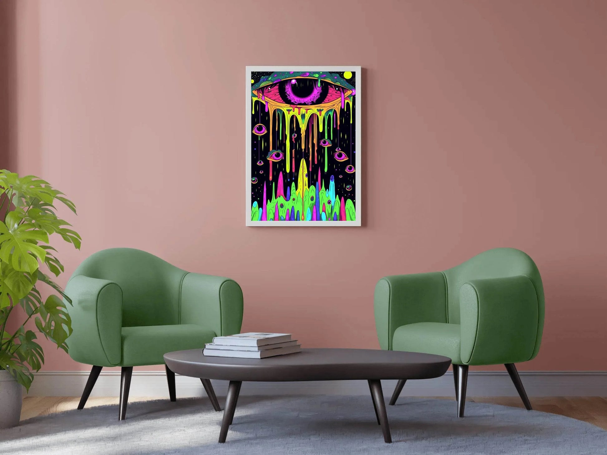 Neon Psychedelic Eye Wall Art - beink online art store